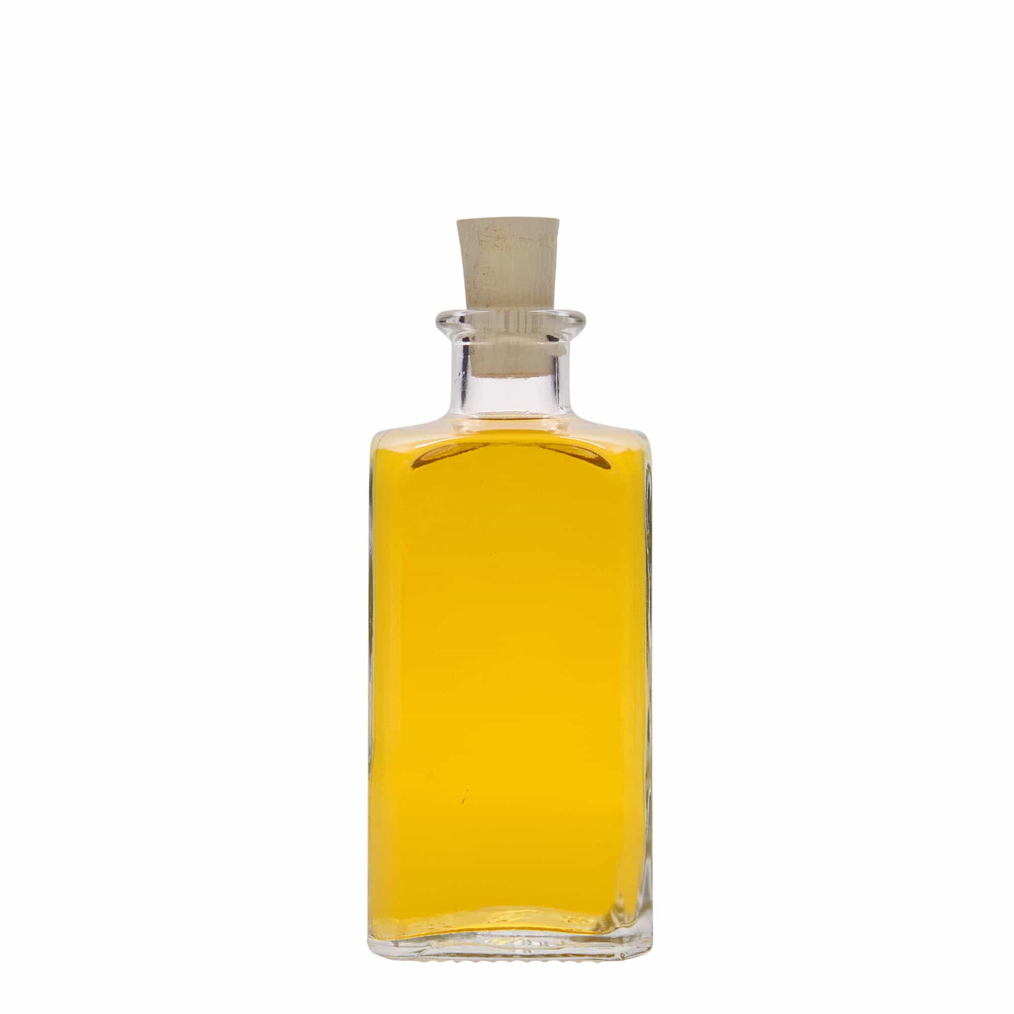 250 ml klaasist apteegipudel 'Carré', ruudukujuline, sulgur: kork