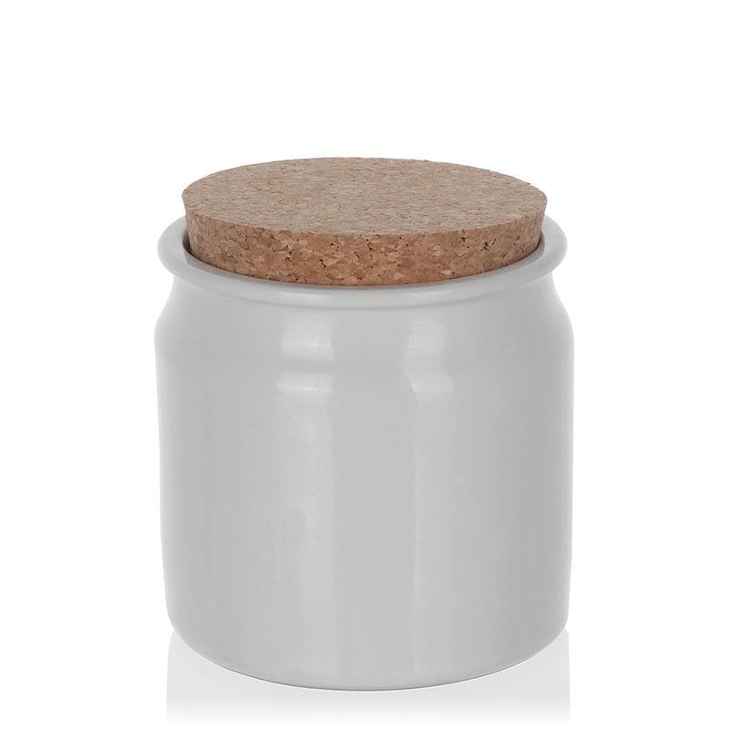 160 ml kivikeraamiline anum, keraamika, valge, sulgur: kork
