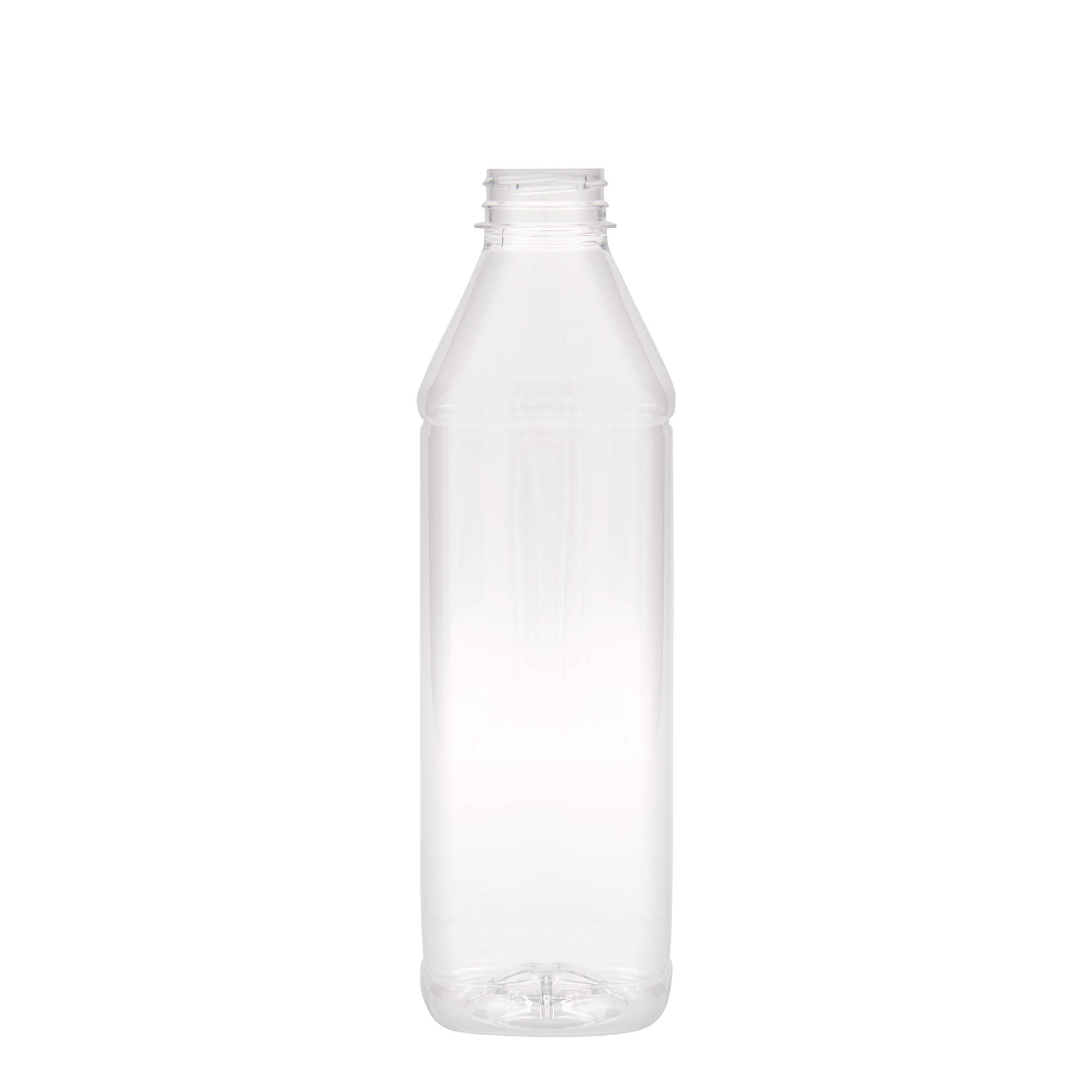 1.000 ml PET-pudel 'Milk and Juice Carré', ruudukujuline, plastik, ava: 38 mm