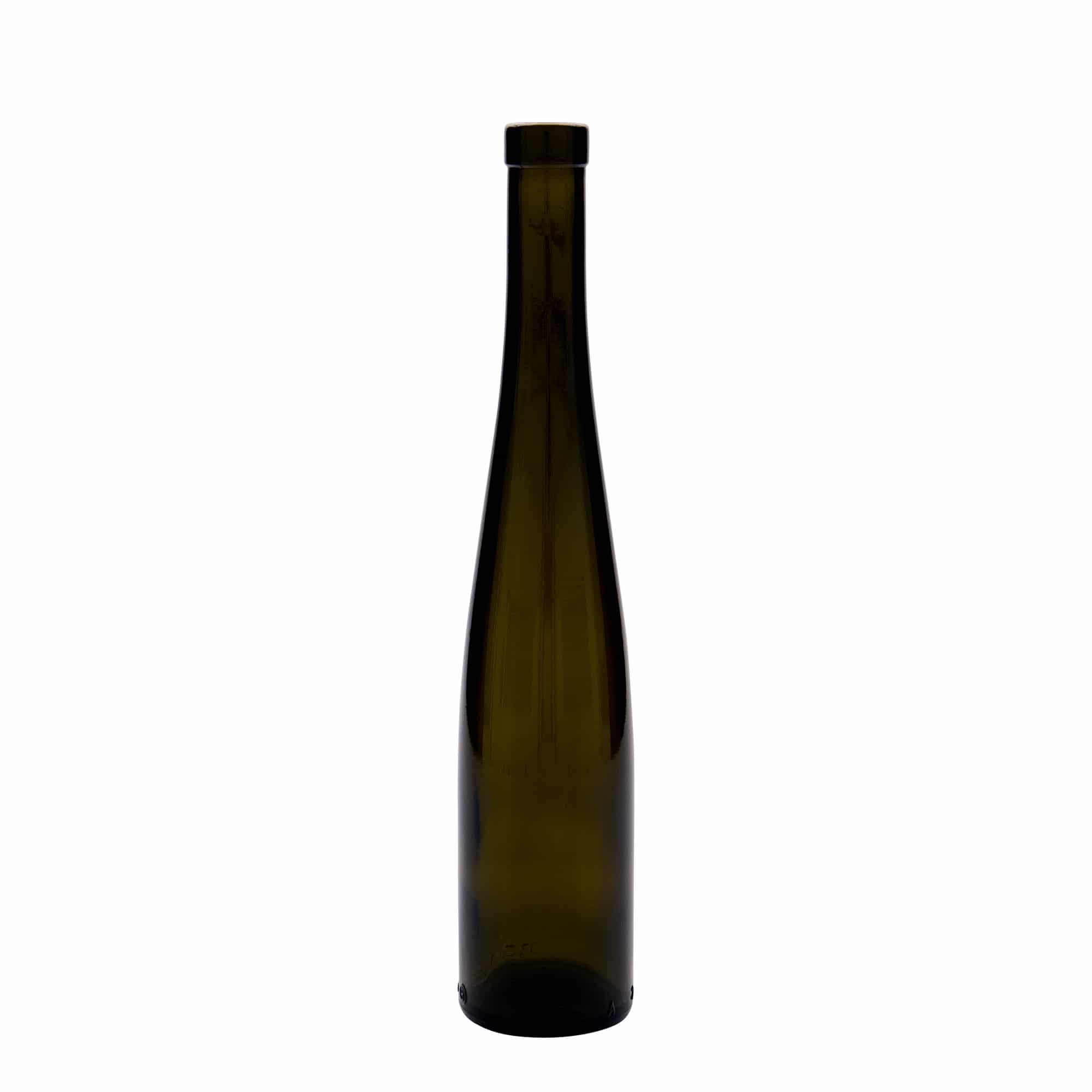 375 ml klaaspudel „Weinschlegel“, antiikroheline, avale: kork