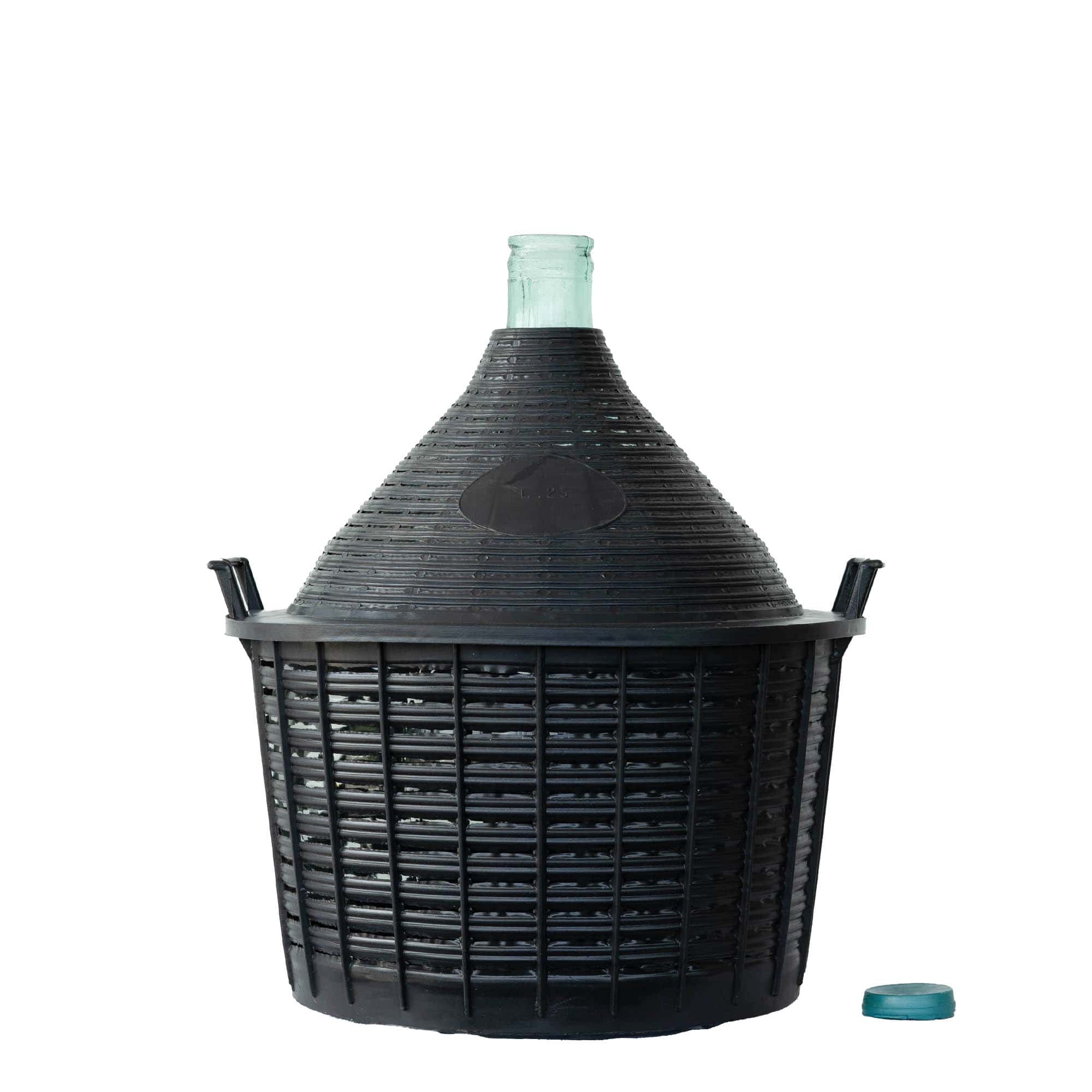 25 l pallonpudel kitsas kaelaga, klaas, avale: kaanega