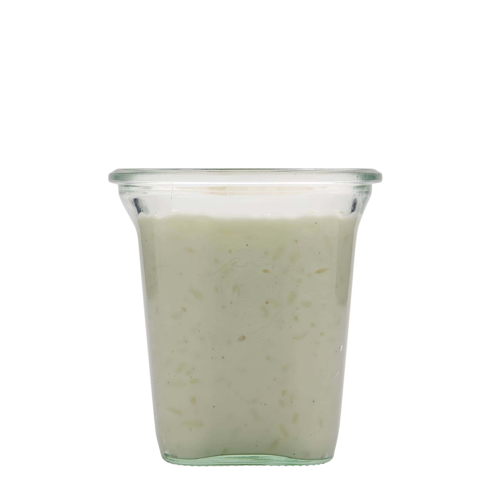 545 ml WECKi Quadro-purk, ruudukujuline, sulgur: ümar serv