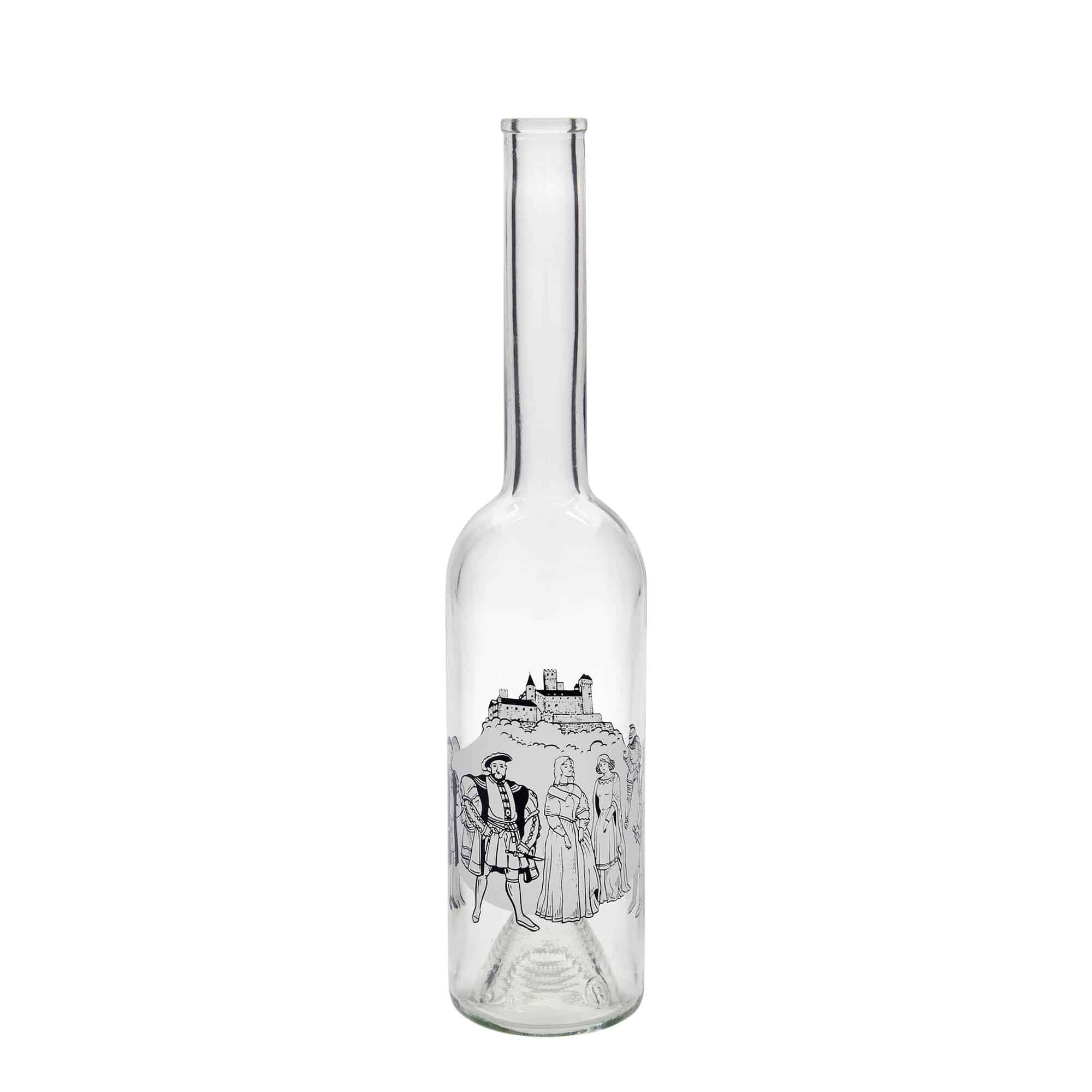 500 ml klaaspudel 'Opera', motiiv: keskaeg, sulgur: kork