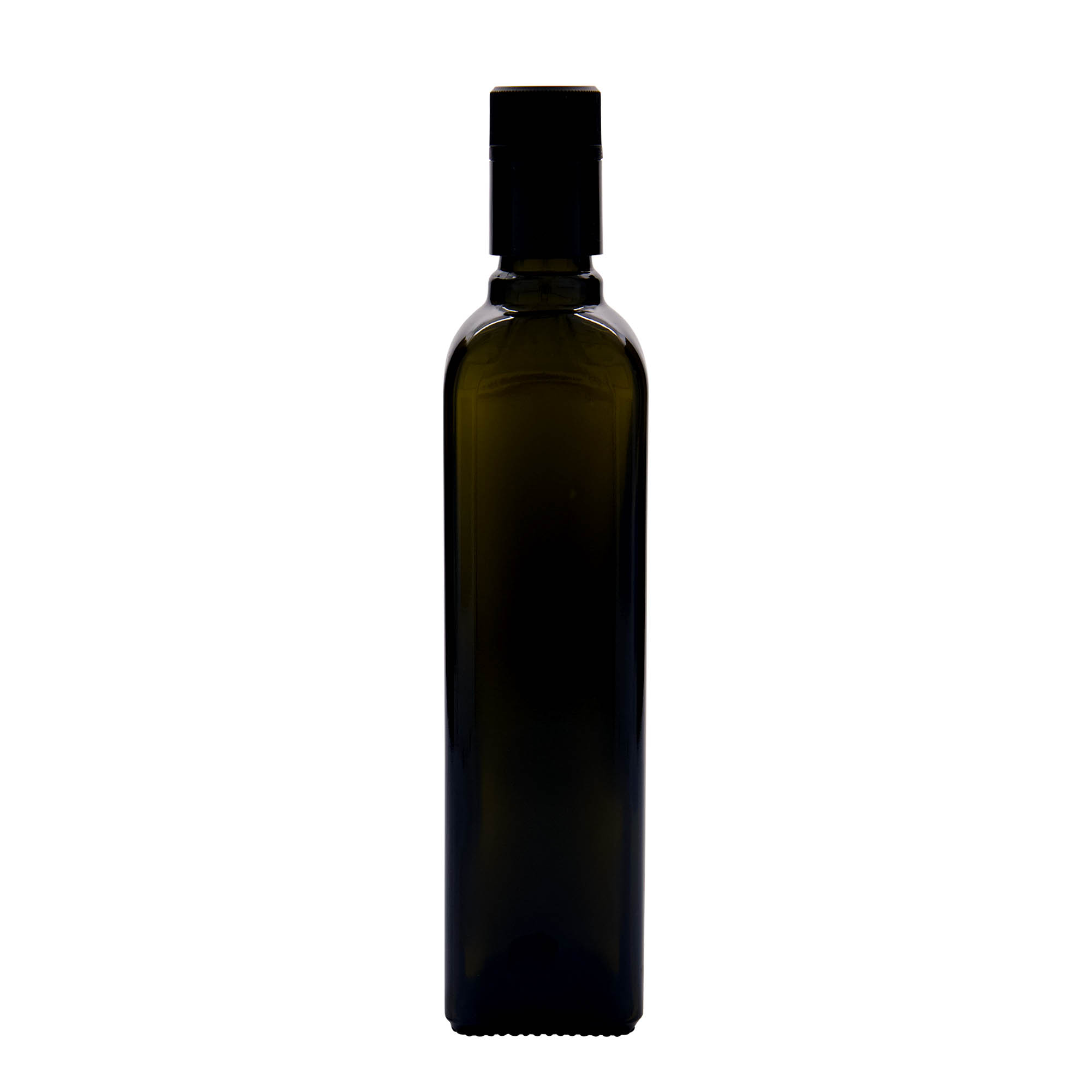 500 ml äädika-/õliflask 'Quadra', klaas, ruudukujuline, antiikroheline, suu: DOP