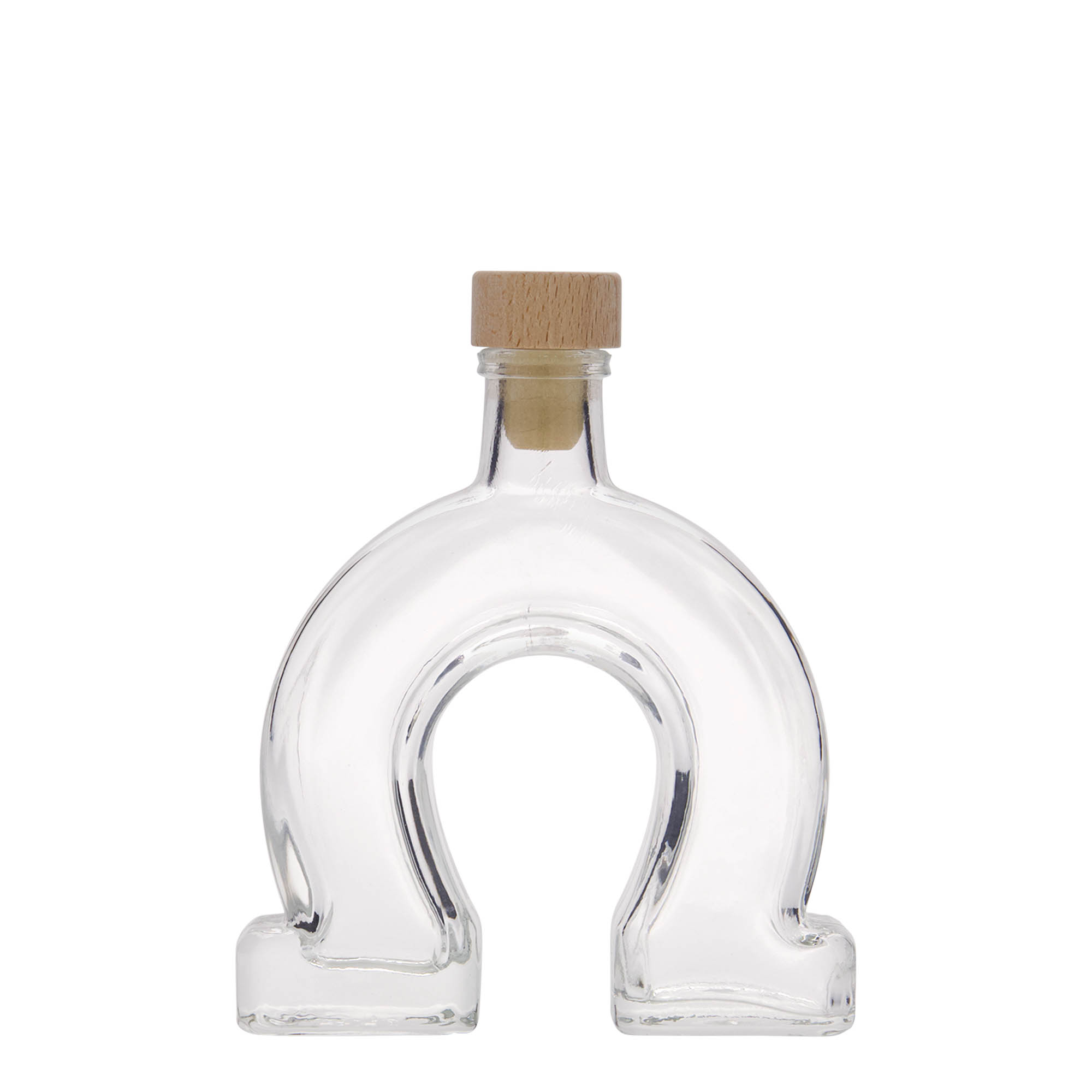 100 ml klaaspudel 'Hobuseraud', suuava: kork