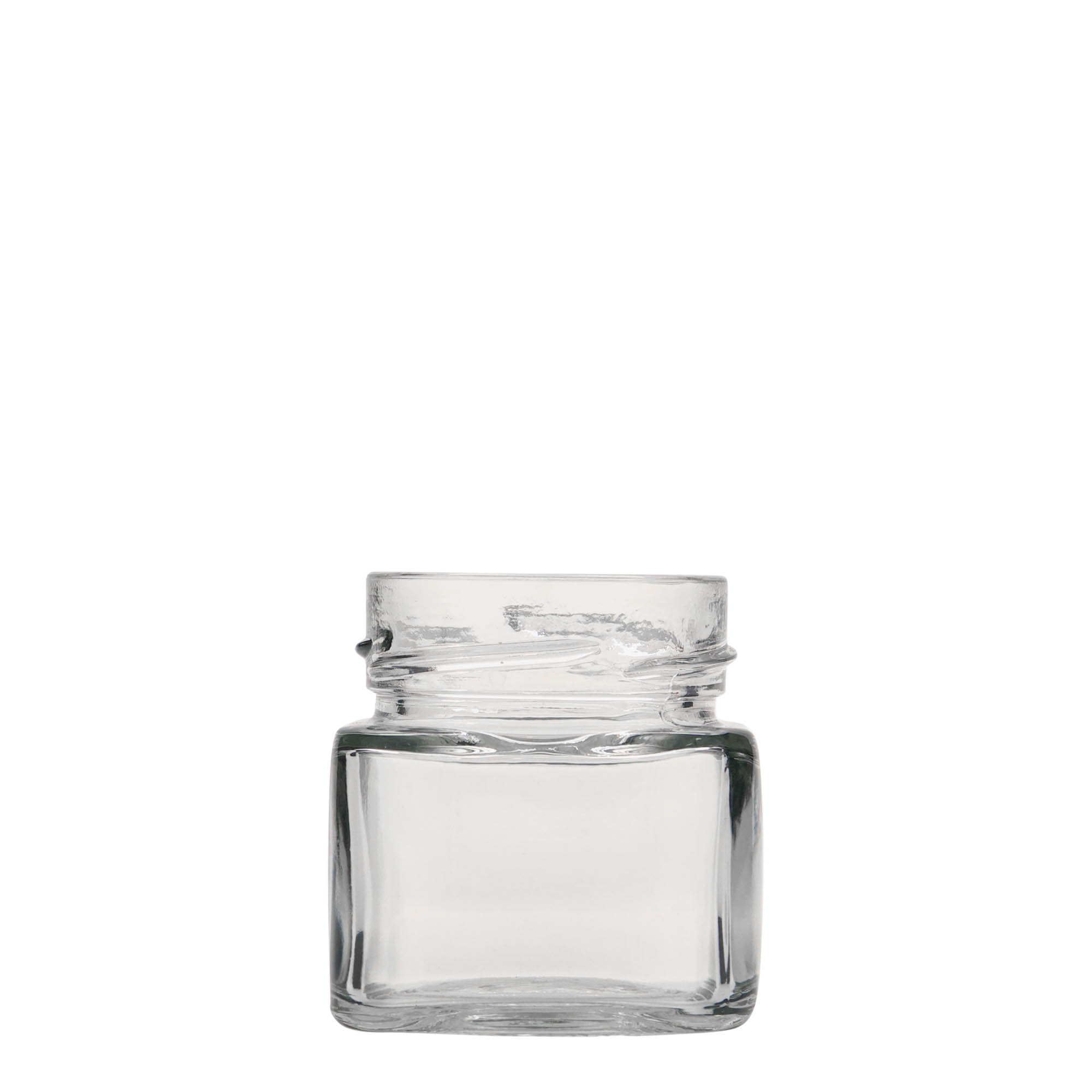 106 ml ruudukujuline klaaspurk 'Ikarus', ava: Deep-Twist-Off (DTO 58)