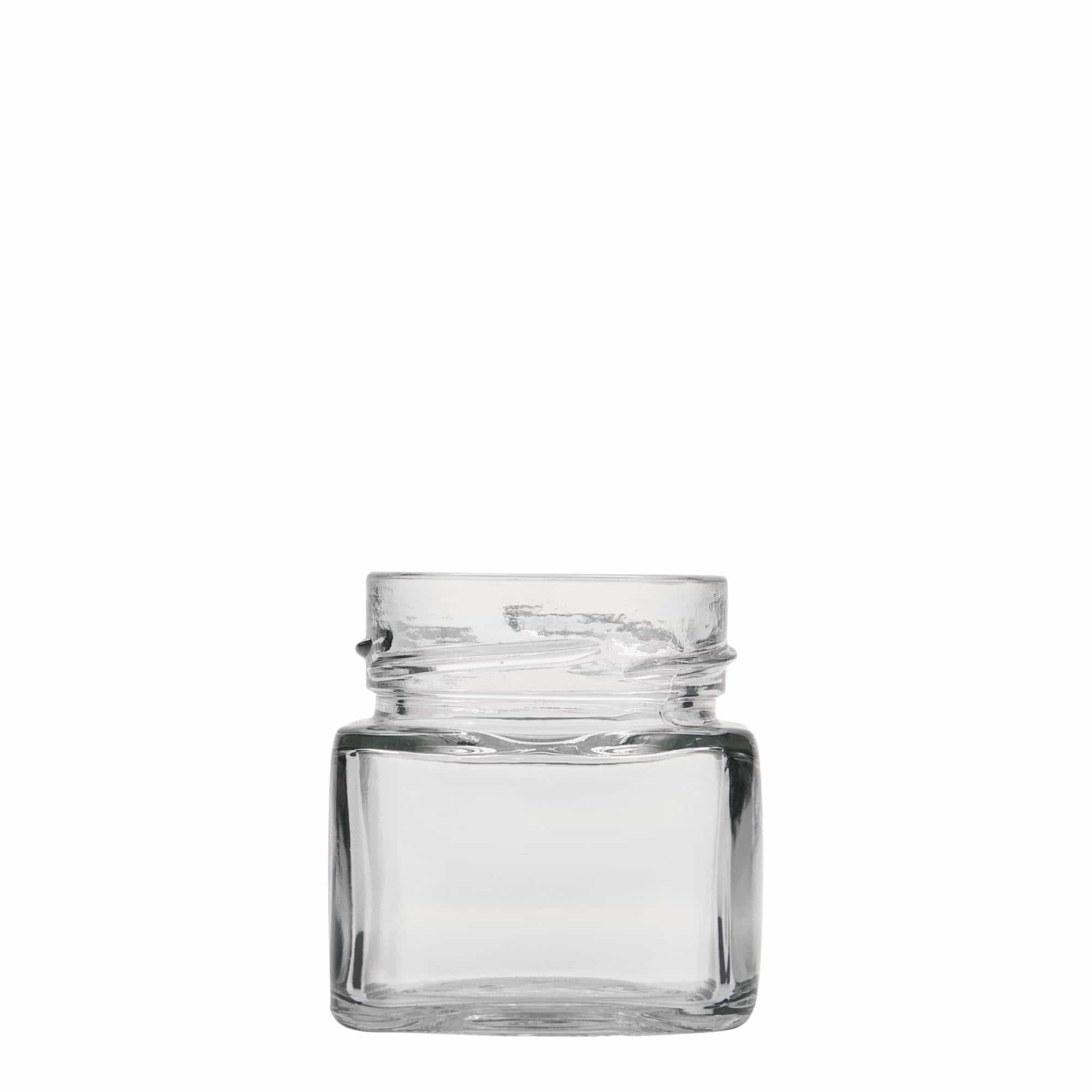 106 ml ruudukujuline klaaspurk 'Ikarus', ava: Deep-Twist-Off (DTO 58)