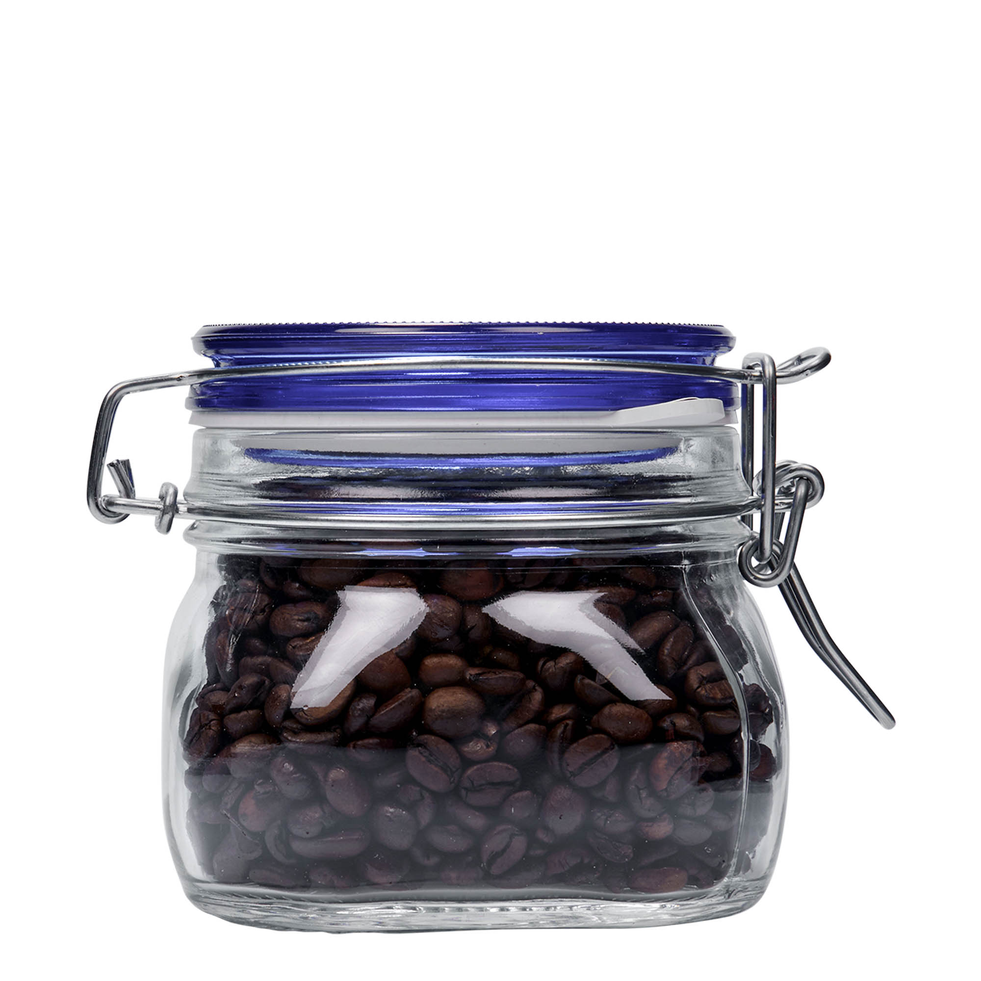 500 ml traadikäepidemega klaaspurk 'Fido' sinise kaanega, ruudukujuline, suuava: traadikäepideme sulgur 500 ml traadikäepidemega klaaspurk 'Fido' sinise kaanega, ruudukujuline, suuava: traadikäepideme sulgur