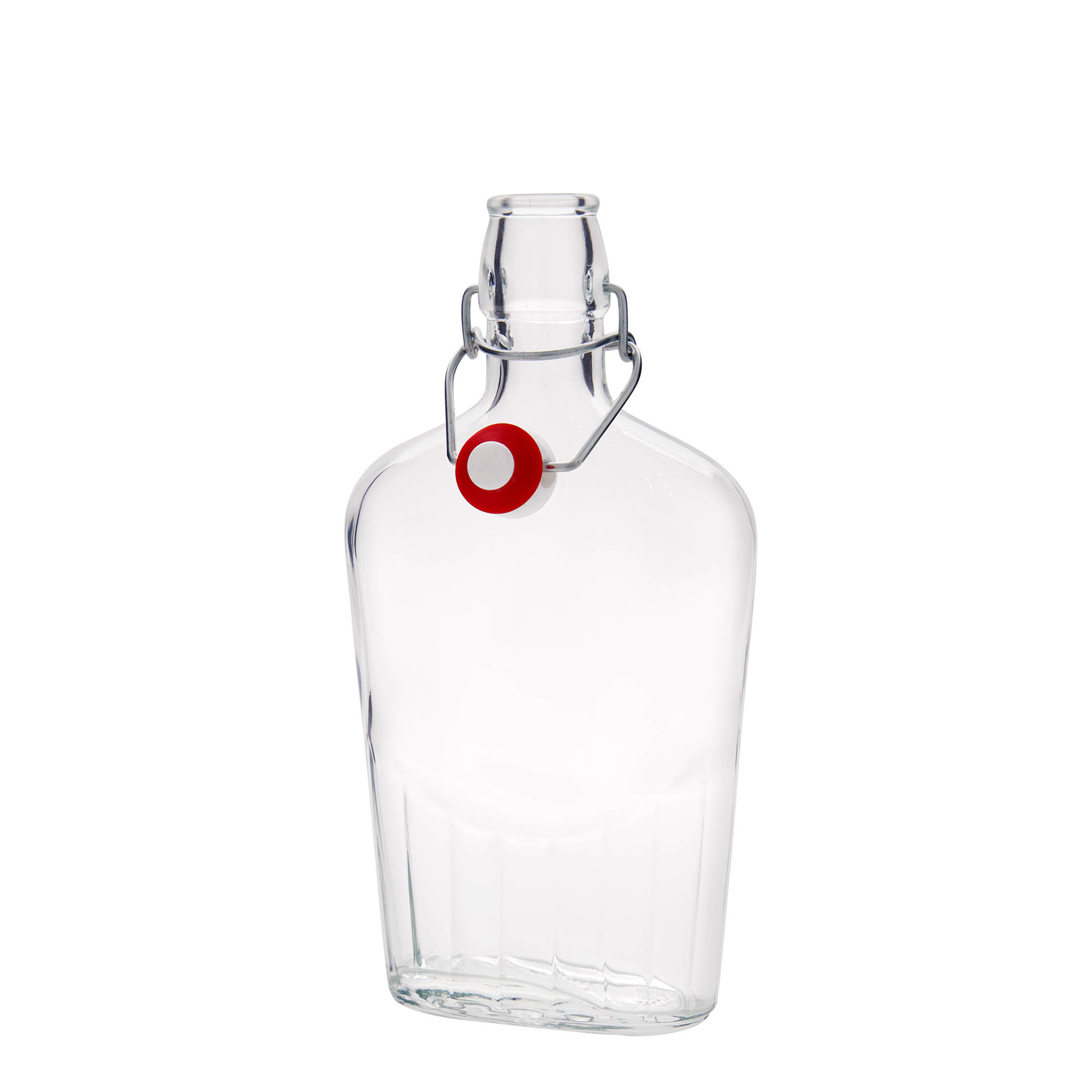 500 ml klaaspudel „Fiaschetta“, ovaalne, avale: klambrikork