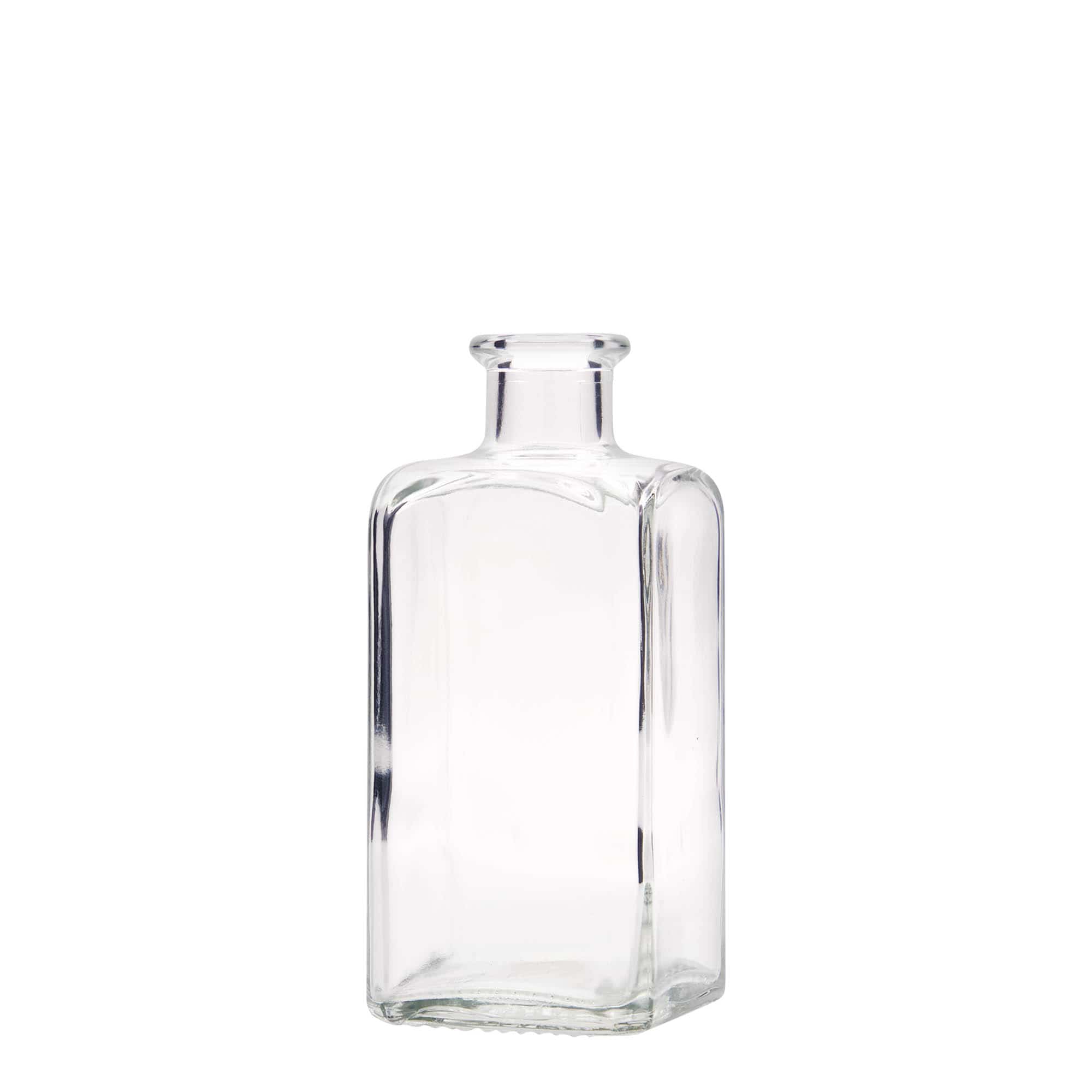 250 ml klaaspudel Apotheker Carré, ruudukujuline, avale: kork
