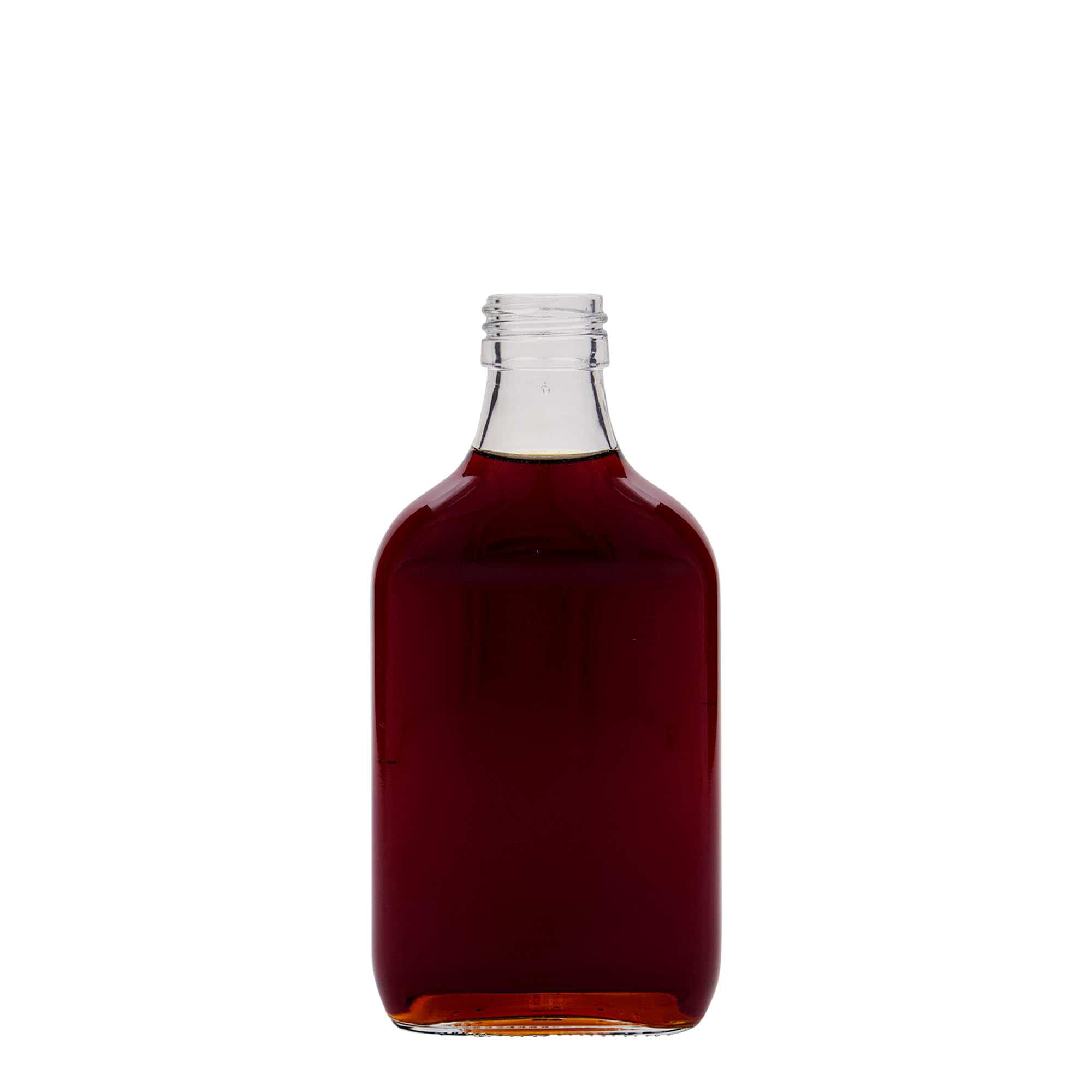 200 ml taskupudel, ristkülikukujuline, klaas, sulgur: PP 28