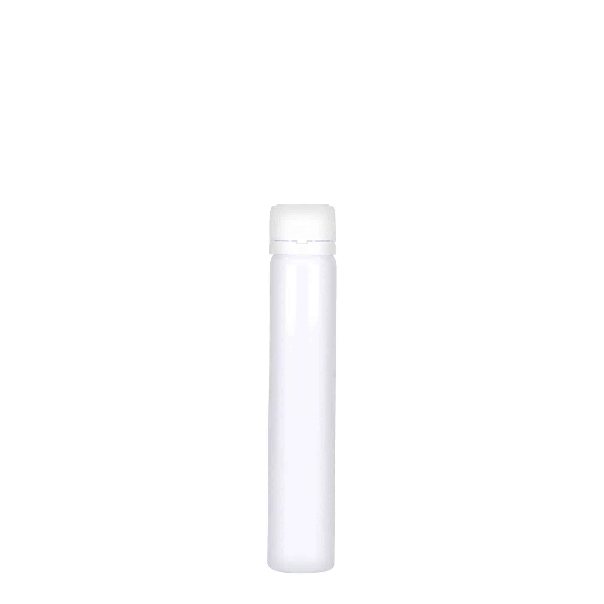 25 ml PET-proovianum, plast, valge, sulgur: keeratav kork