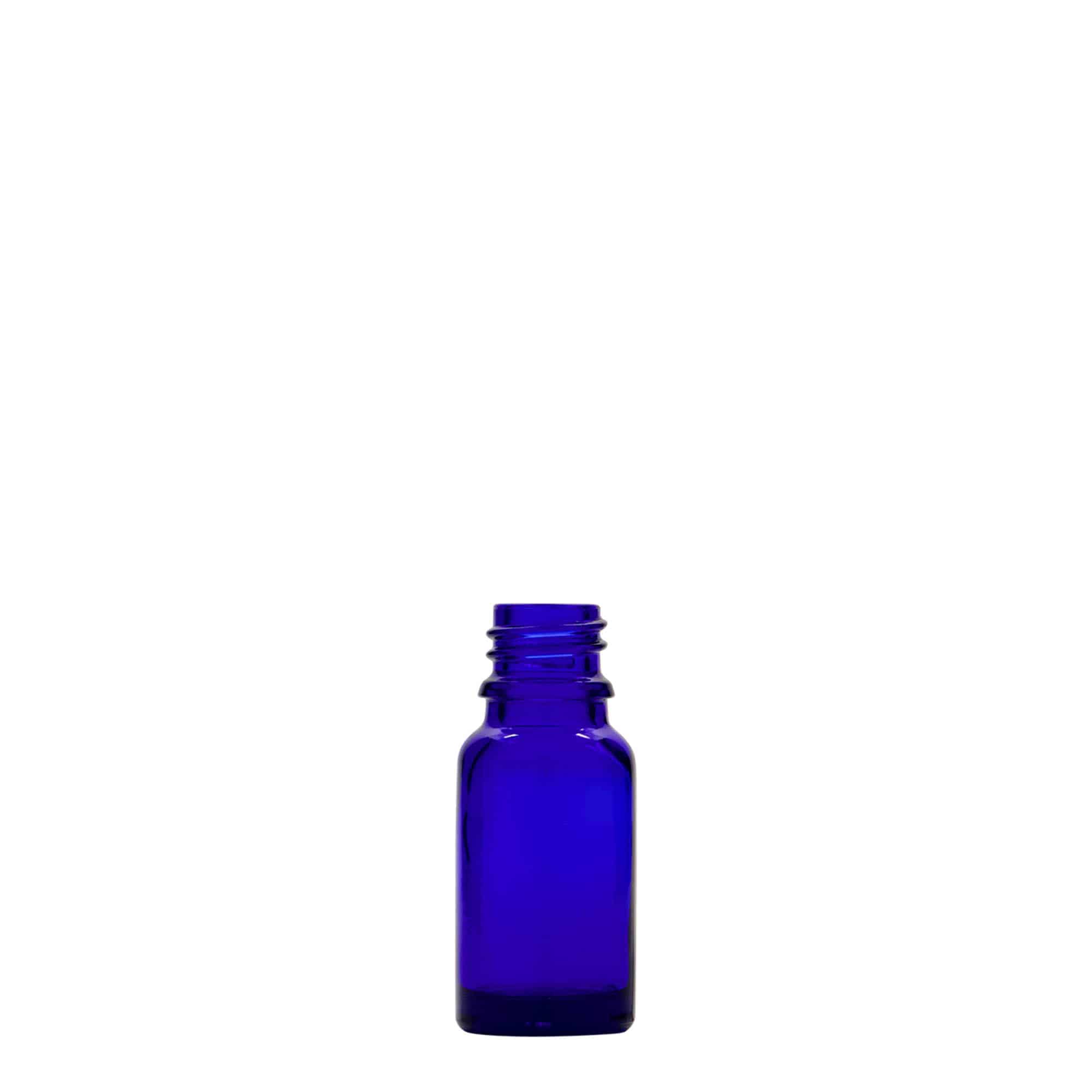 10 ml meditsiini pudel, klaas, kuninglik sinine, suuava: DIN 18