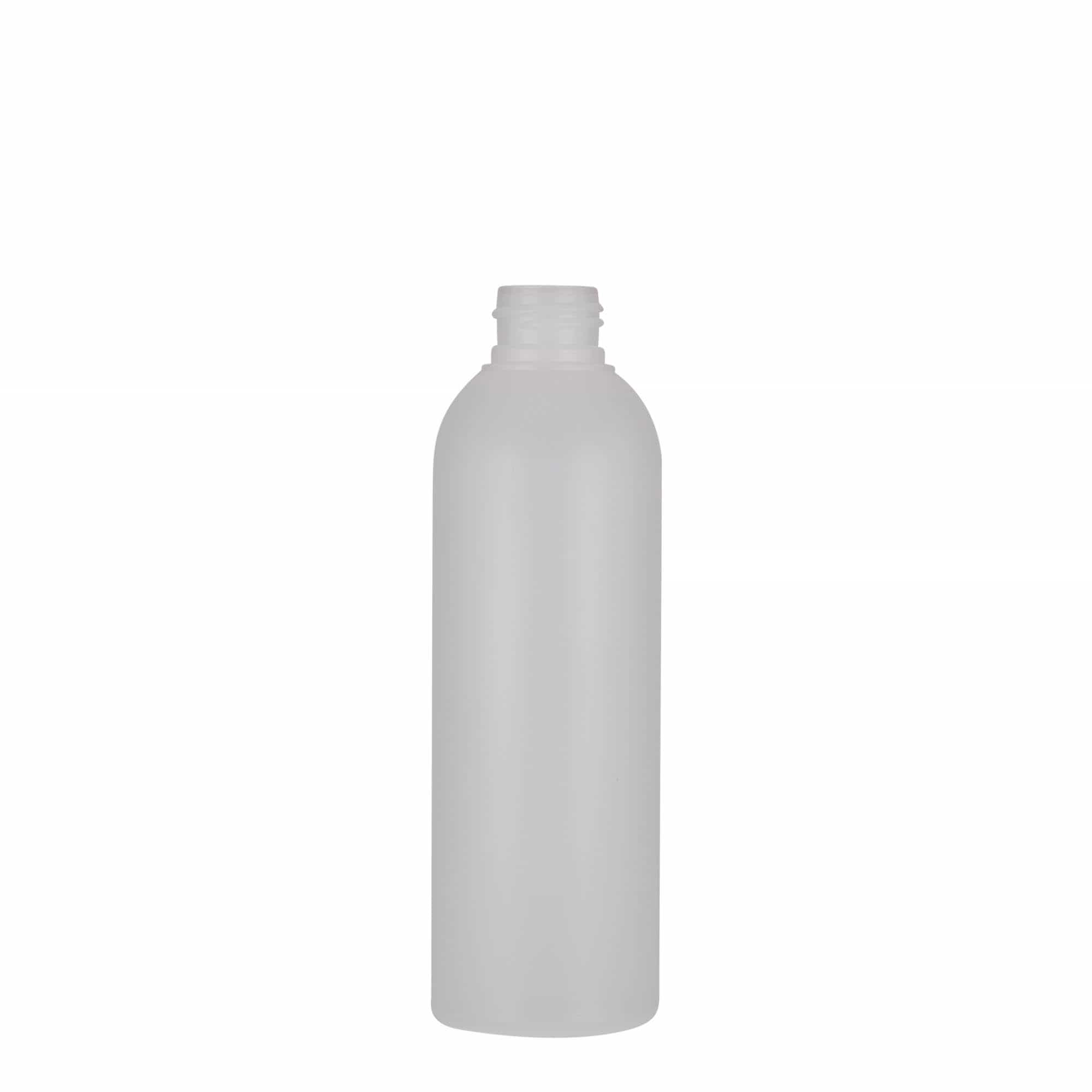 200 ml plastpudel 'Tuffy', HDPE, naturaalne, kaelus: 24/410