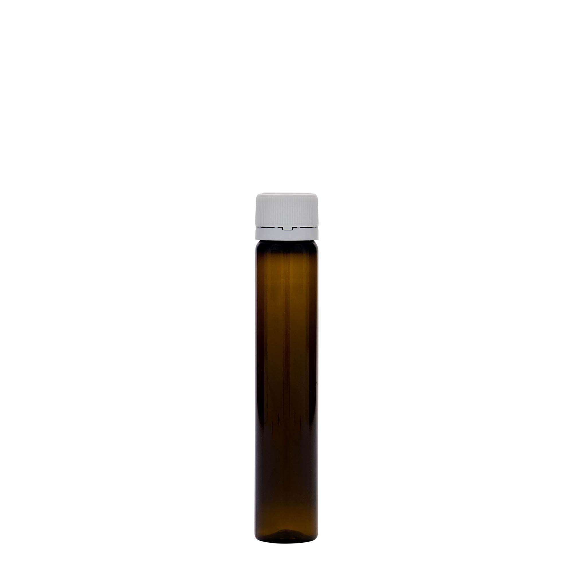 25 ml PET-torukesed, plastik, pruun, ava: kruvikork