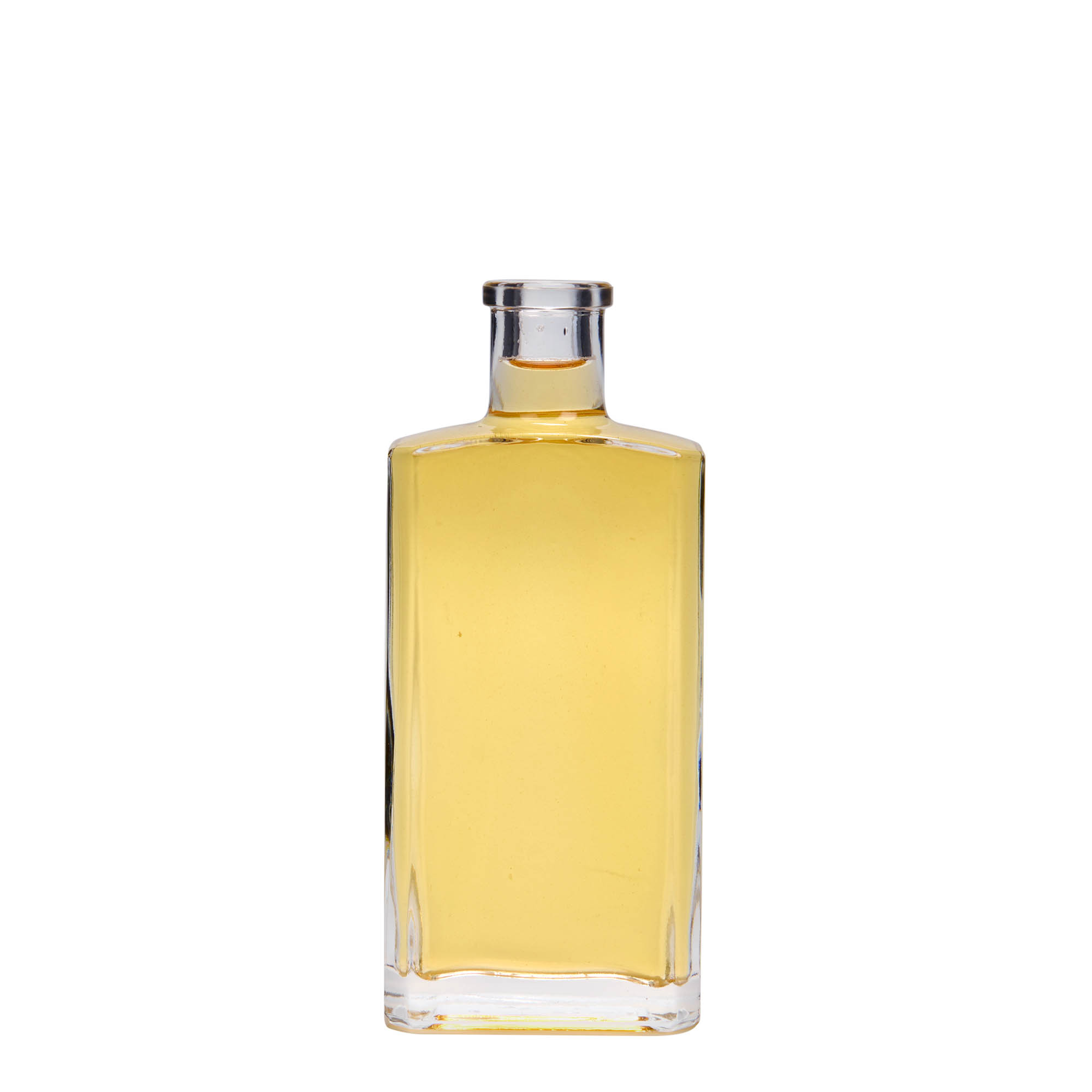 200 ml klaaspudel 'Shiny', ristkülikukujuline, sulgur: kork