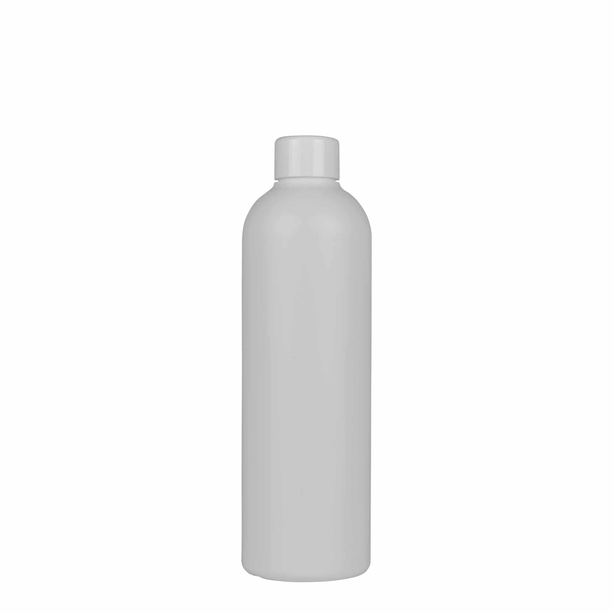 300 ml plastpudel 'Tuffy', HDPE, valge, sulgur: GPI 24/410