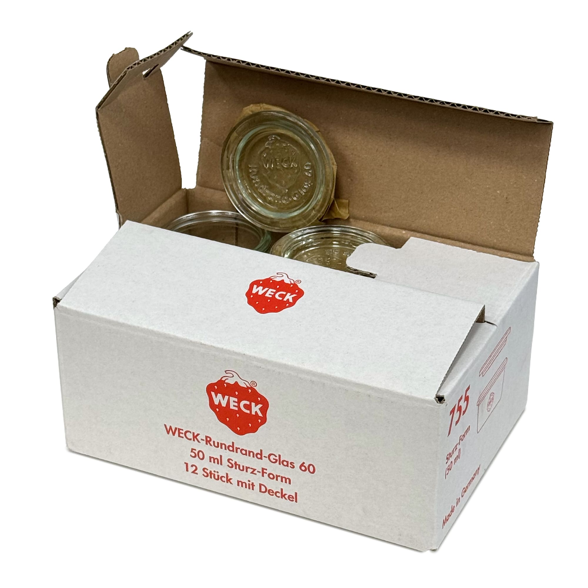 12x 50 ml WECK-klaaspurk klaaskaanega RR 60
