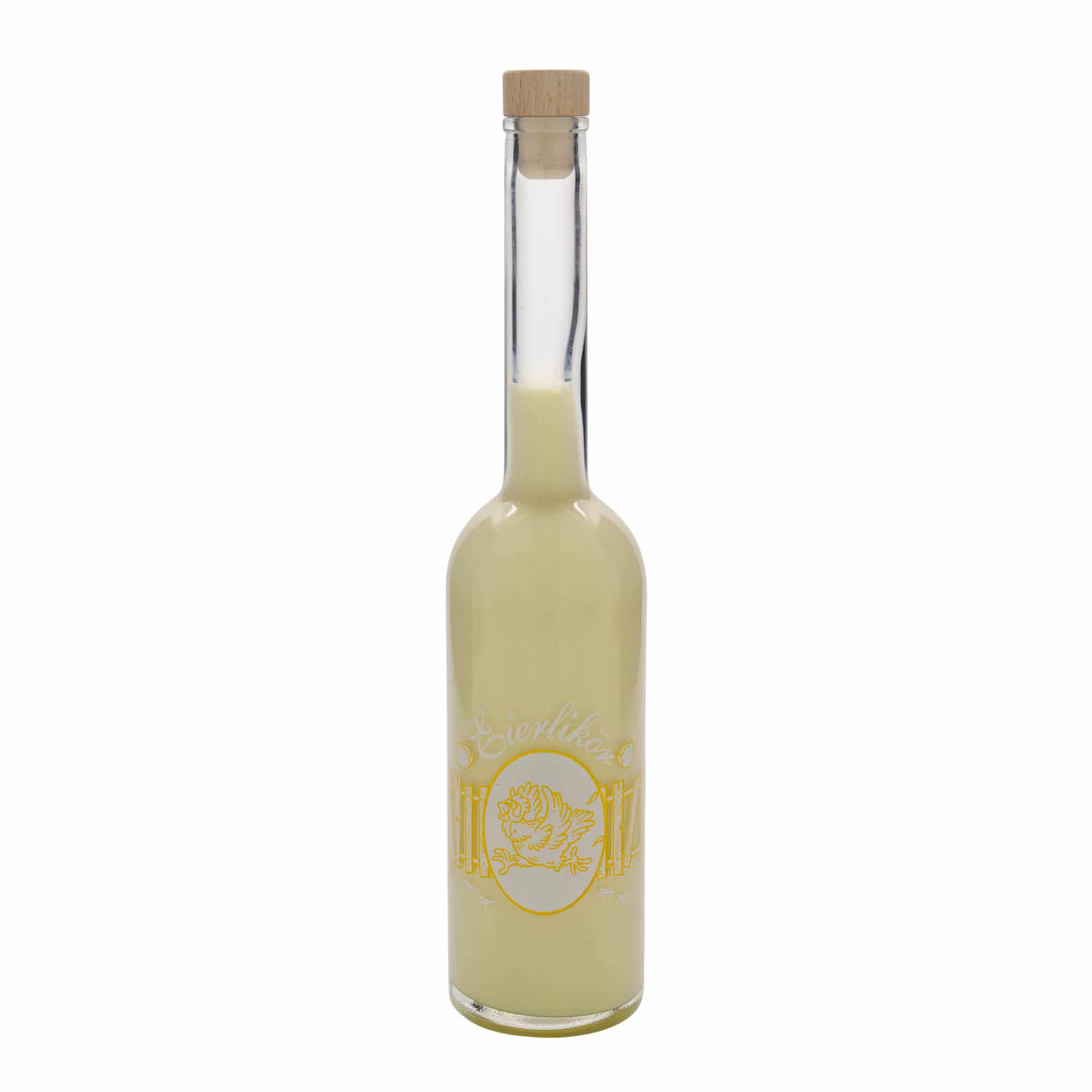 500 ml klaaspudel „Opera“, motiiv: munaliköör, avale: kork