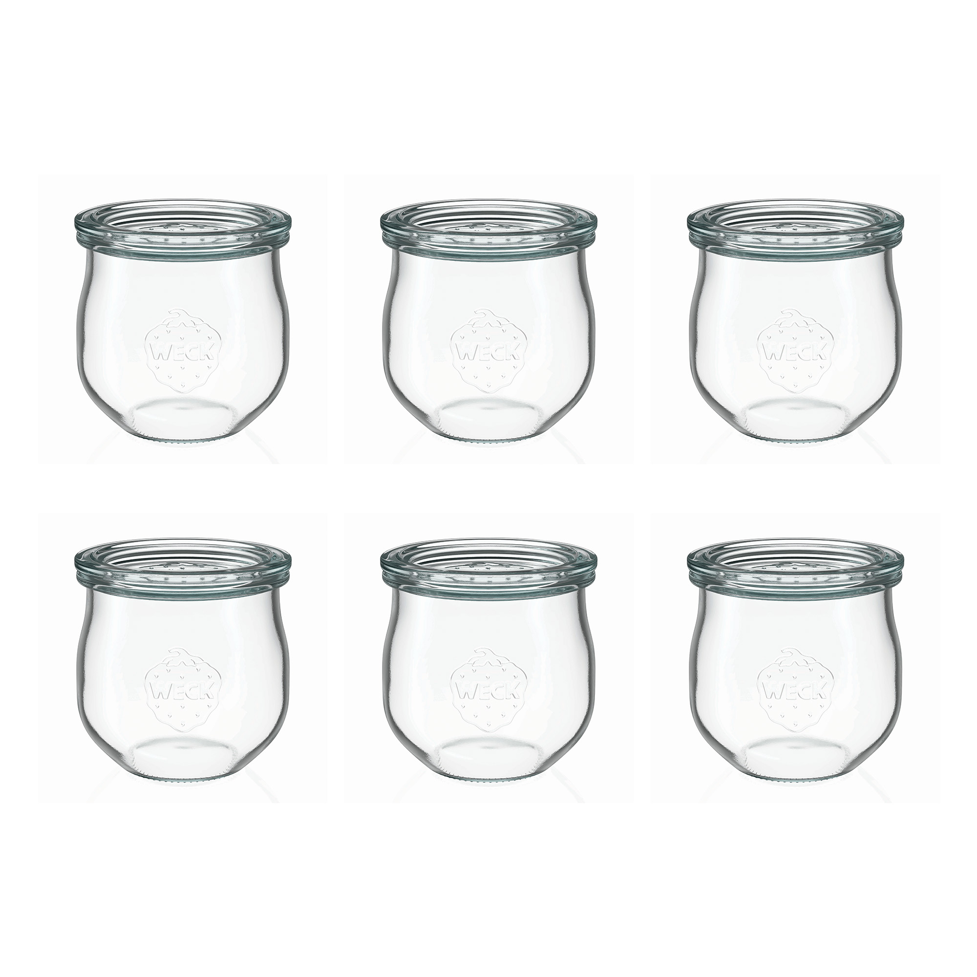 6x 370 ml WECK-tulbipurk klaaskaanega RR 80