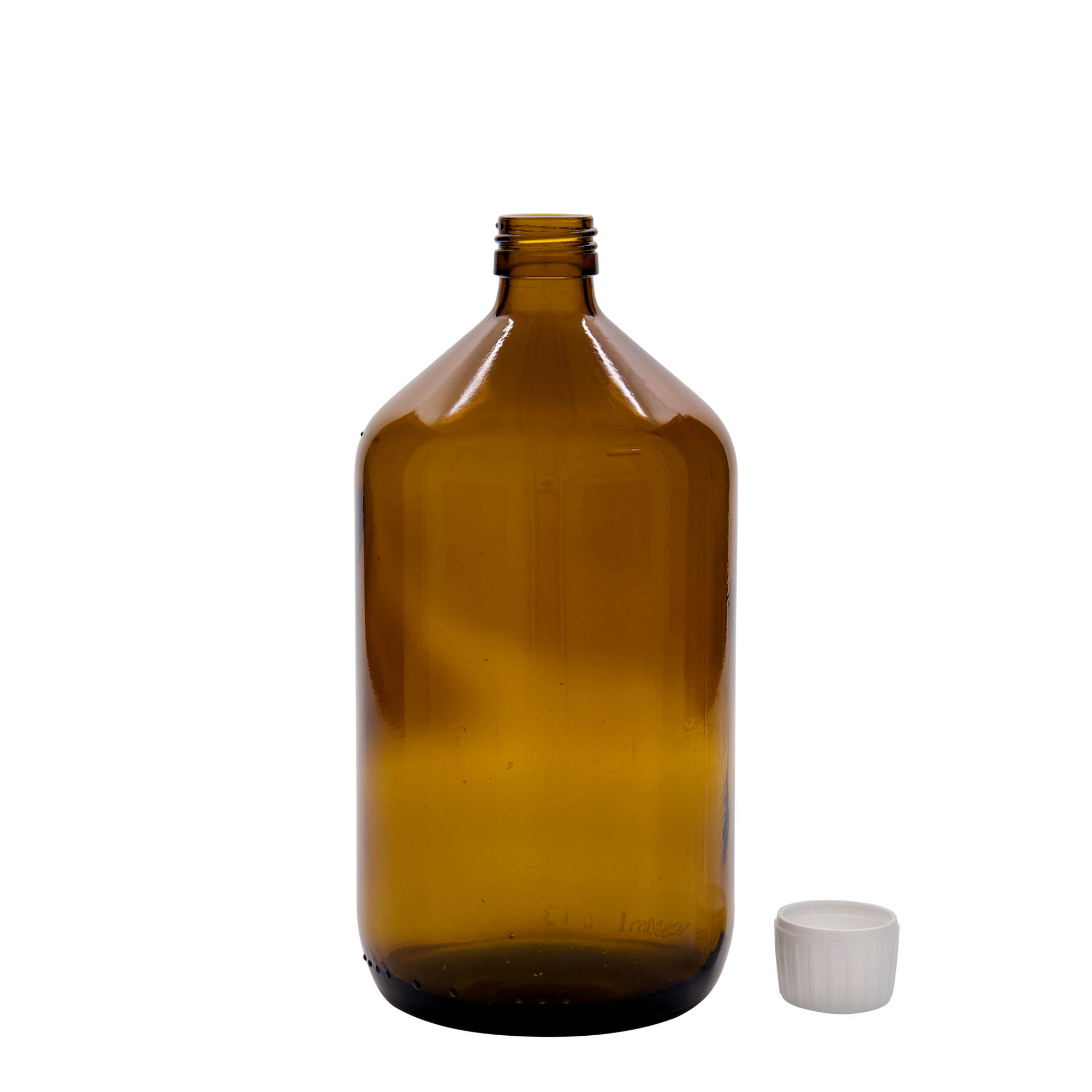1.000 ml meditsiinipudel, pruun, klaas, suuava: PP 28