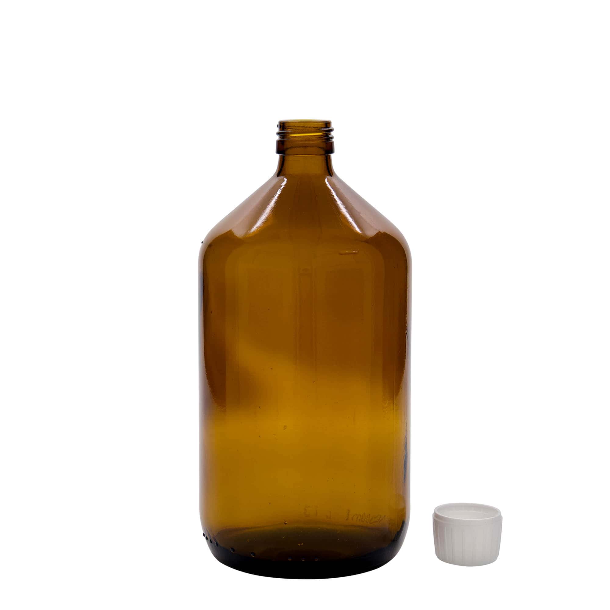 1.000 ml meditsiinipudel, pruun, klaas, suuava: PP 28