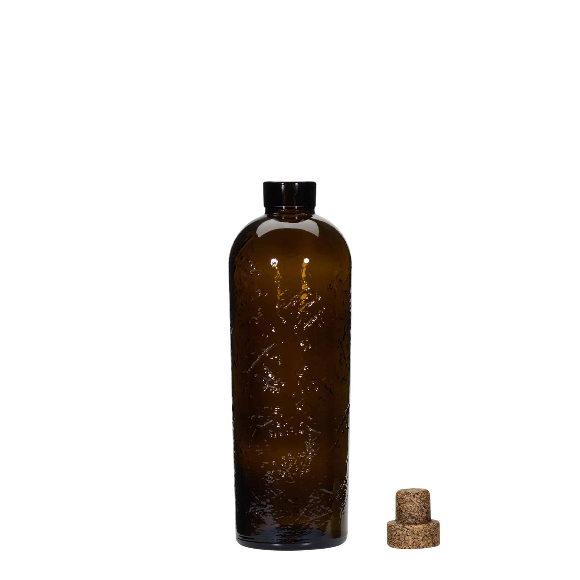 700 ml metsikult valmistatud klaaspudel 'Natural', pruun, suuava: kork