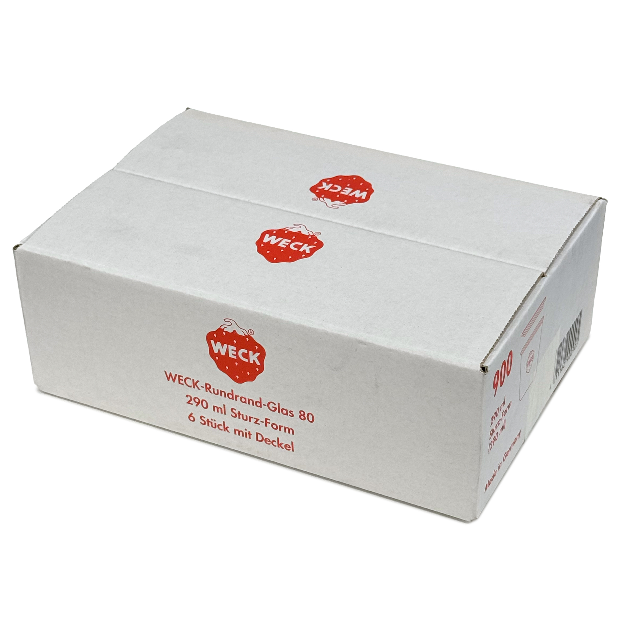 6x 290 ml kõrge WECK-klaaspurk klaaskaanega RR 80
