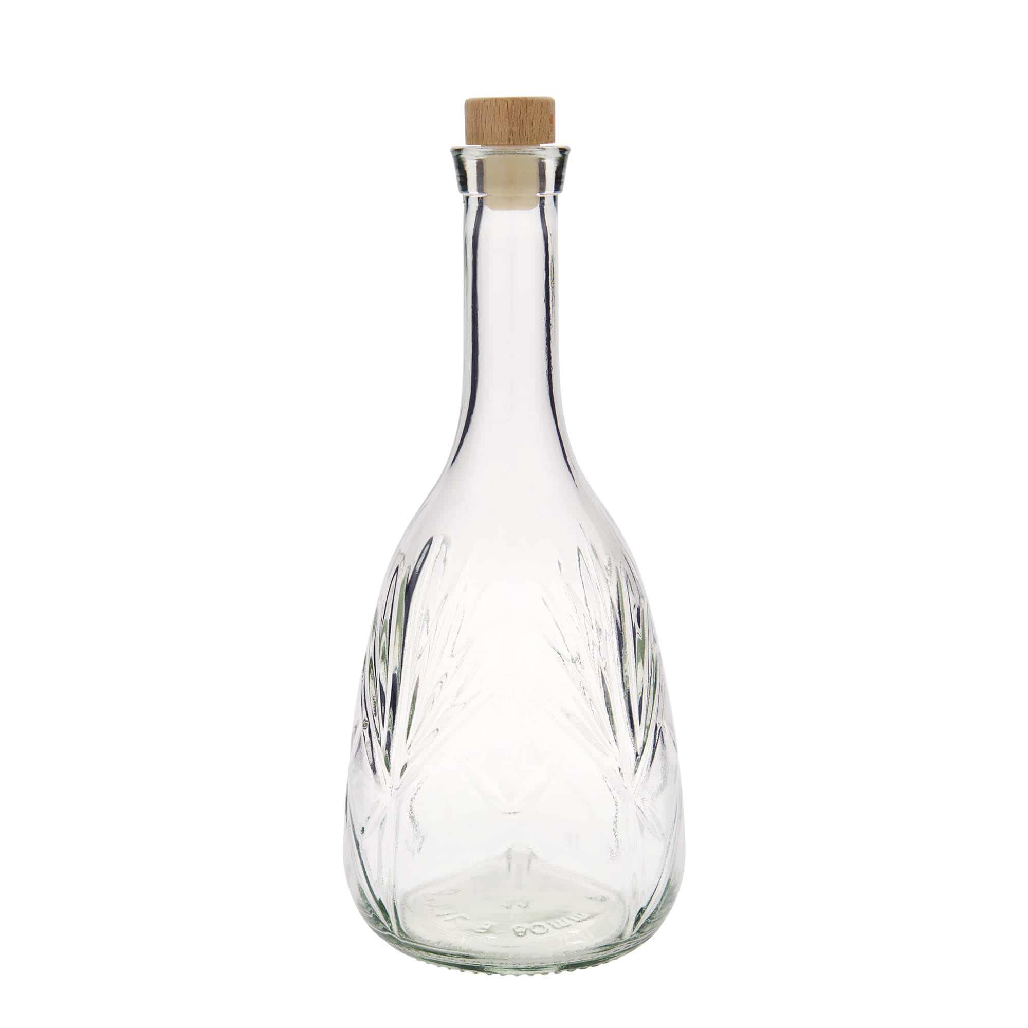 1.000 ml klaaspudel „Reliefa“, avale: kork