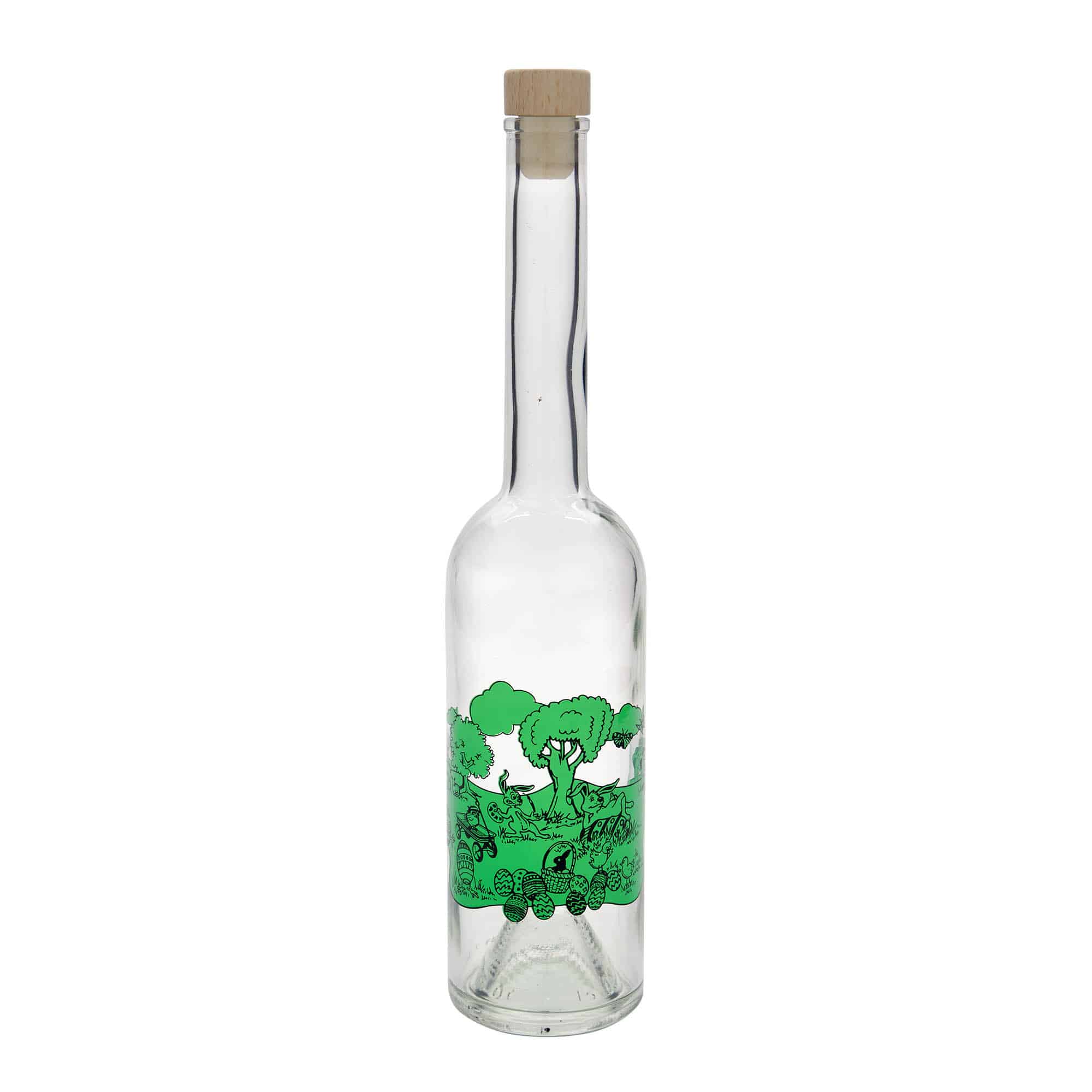 500 ml klaaspudel 'Opera', motiiv: rõõmsaid lihavõtteid, sulgur: kork