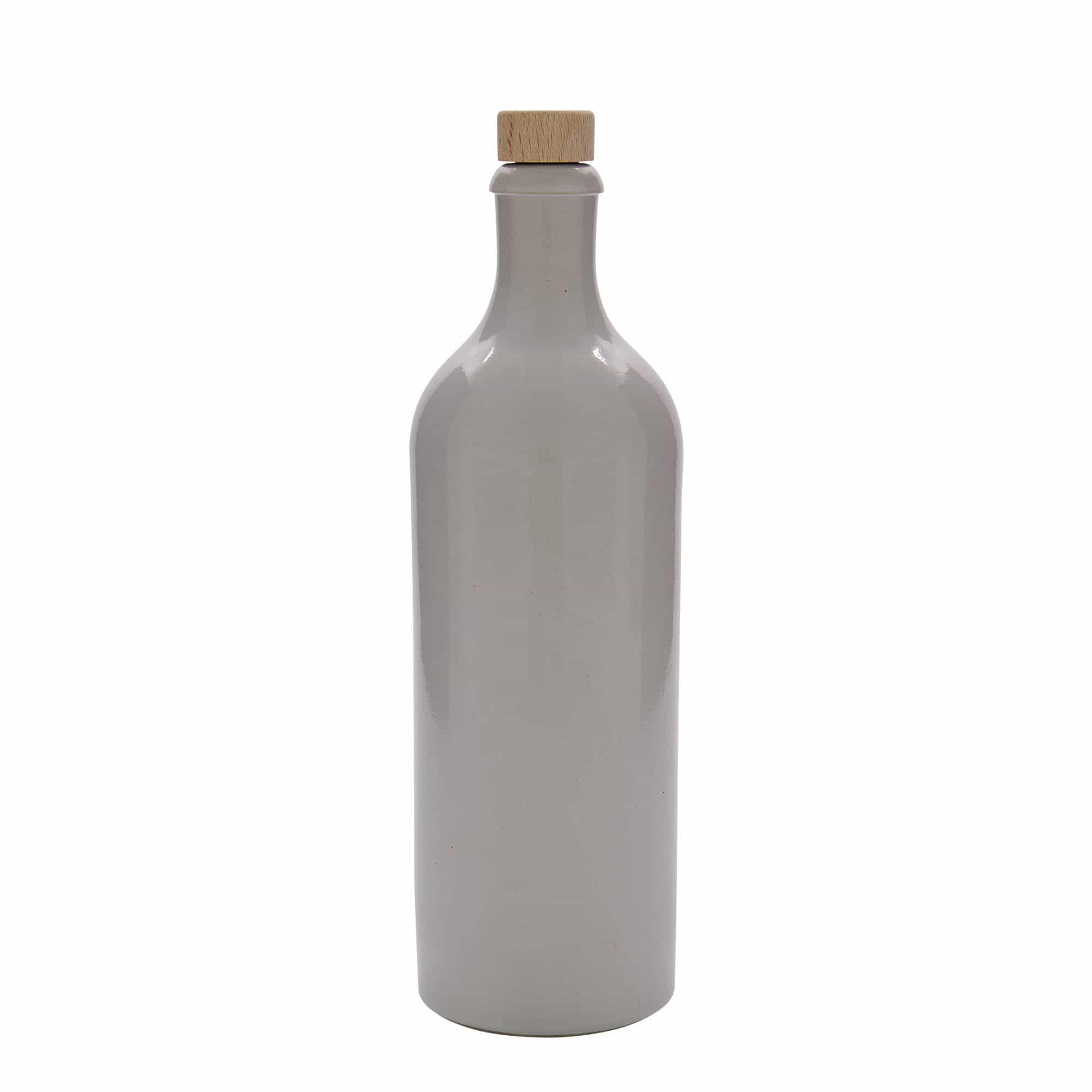 700 ml keraamiline pudel, kivikeraamika, valge, sulgur: kork