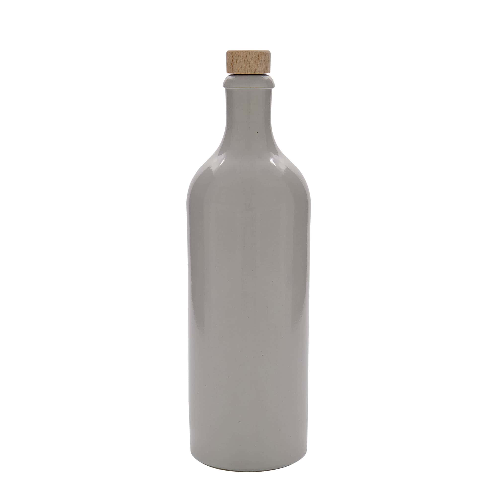 750 ml savinõu, keraamiline, valge, suuava: kork