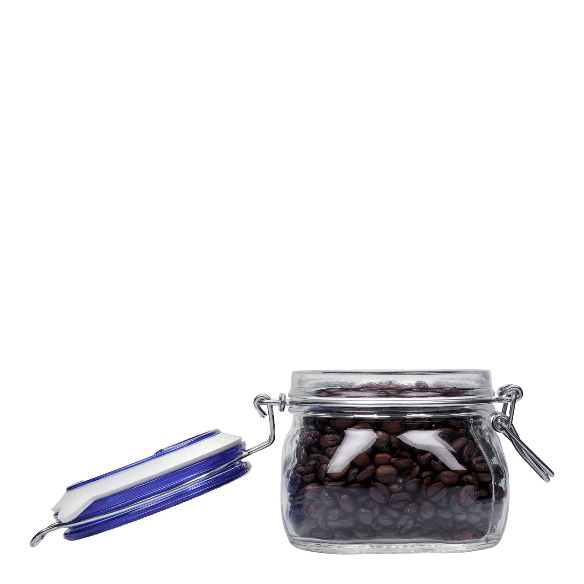 500 ml traadikäepidemega klaaspurk 'Fido' sinise kaanega, ruudukujuline, suuava: traadikäepideme sulgur 500 ml traadikäepidemega klaaspurk 'Fido' sinise kaanega, ruudukujuline, suuava: traadikäepideme sulgur