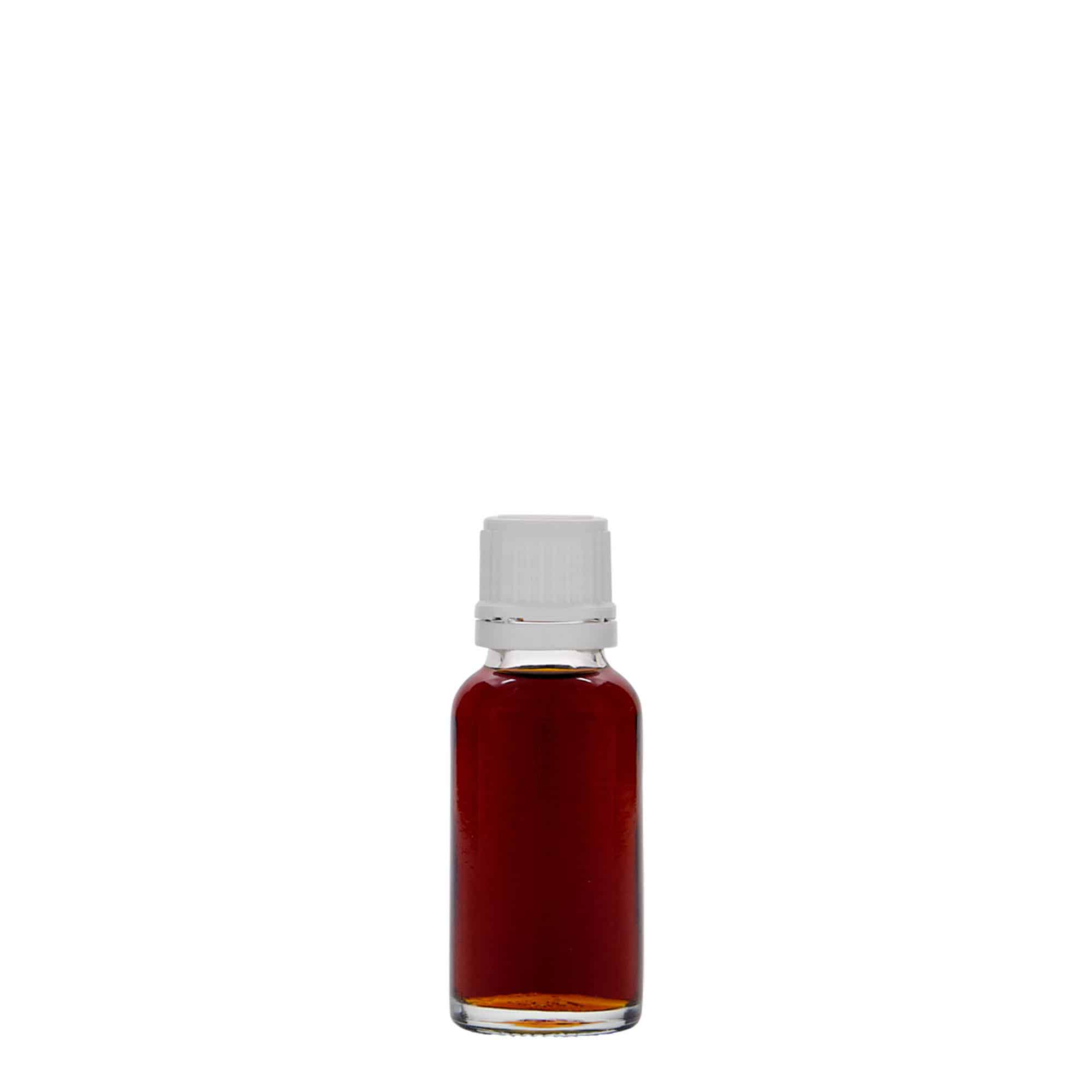 20 ml meditsiinipudel, klaas, suuava: DIN 18