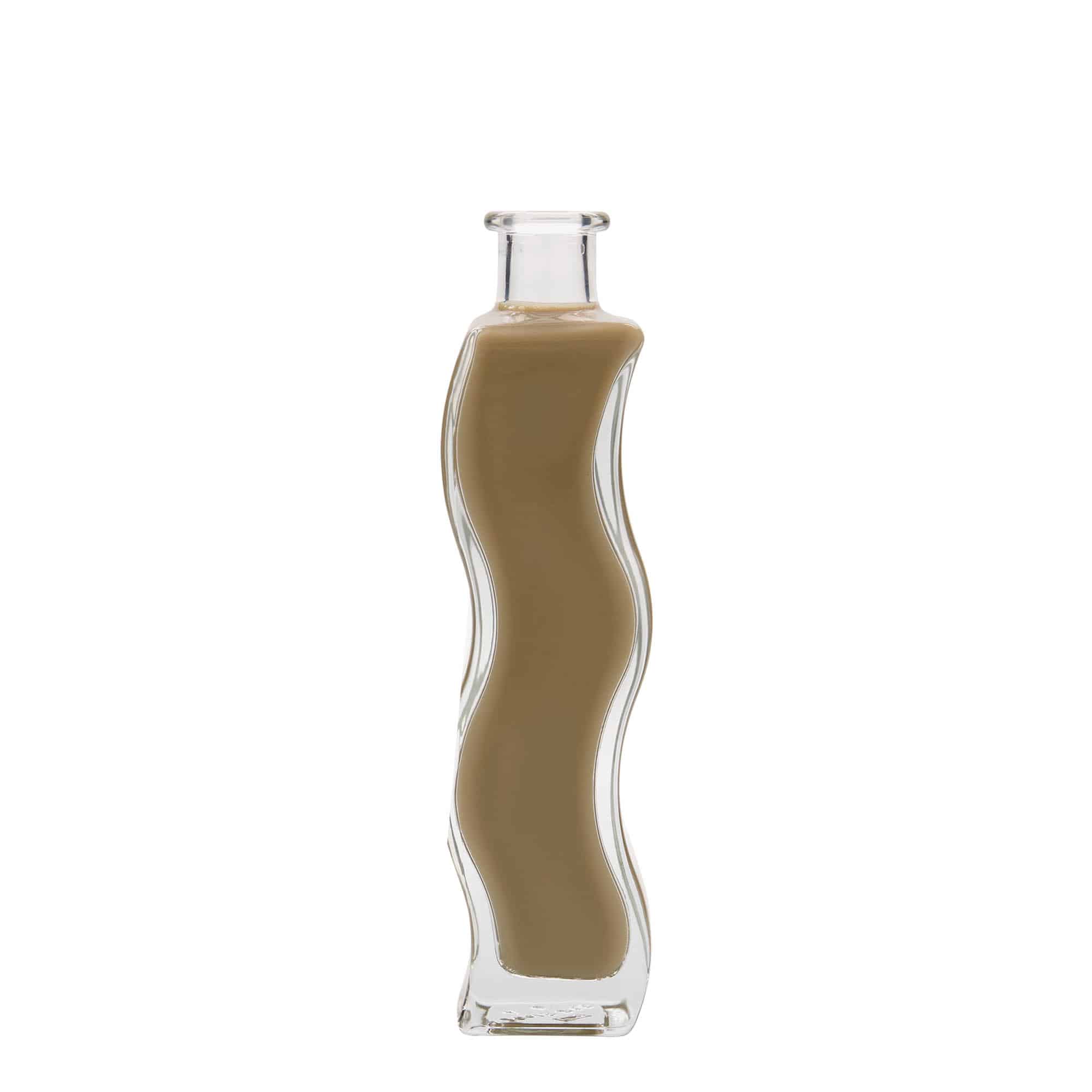 200 ml klaaspudel 'Welle', ruudukujuline, suuava: kork