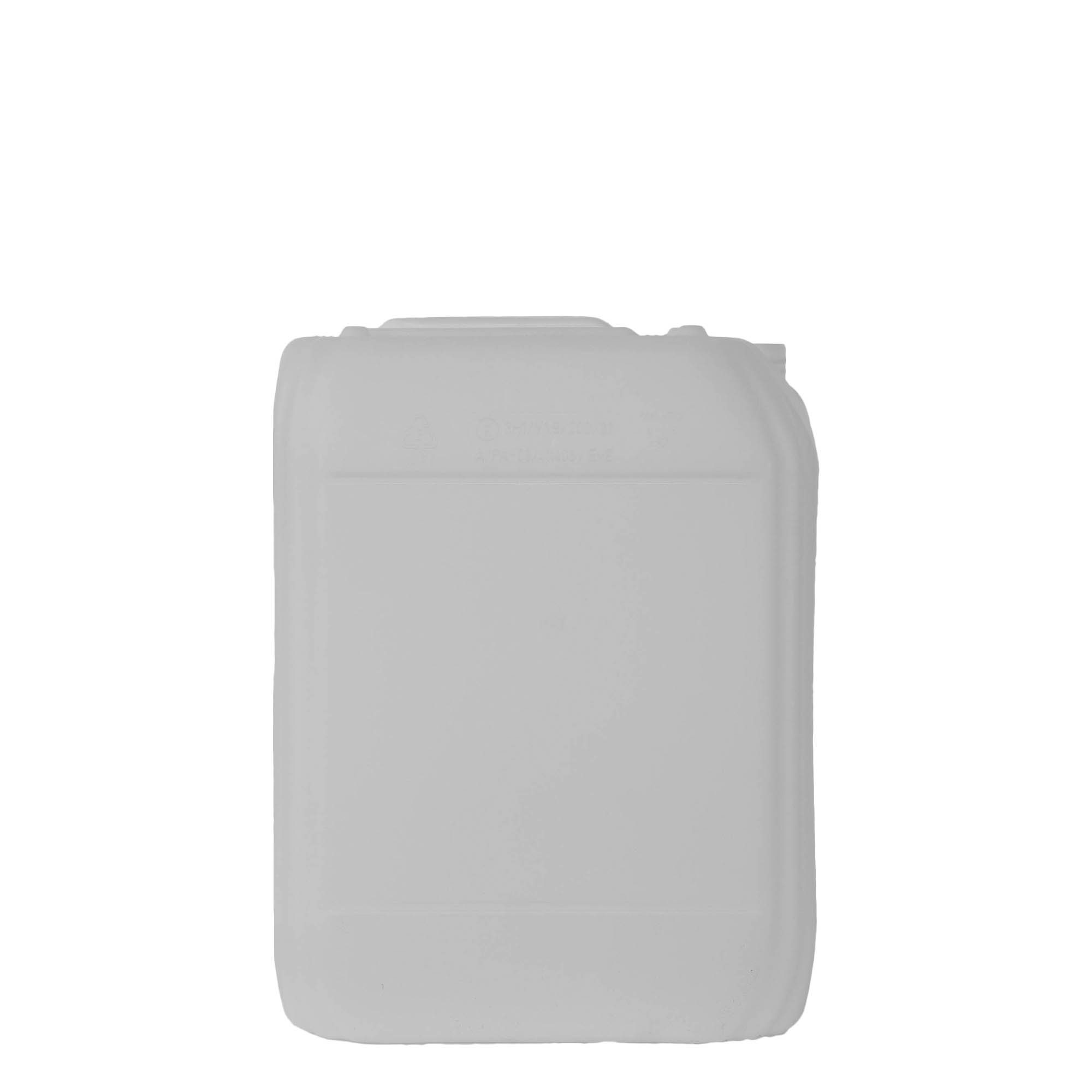 20 l kanister, ristkülikukujuline, HDPE-plast, naturaalne, ava: ND 60