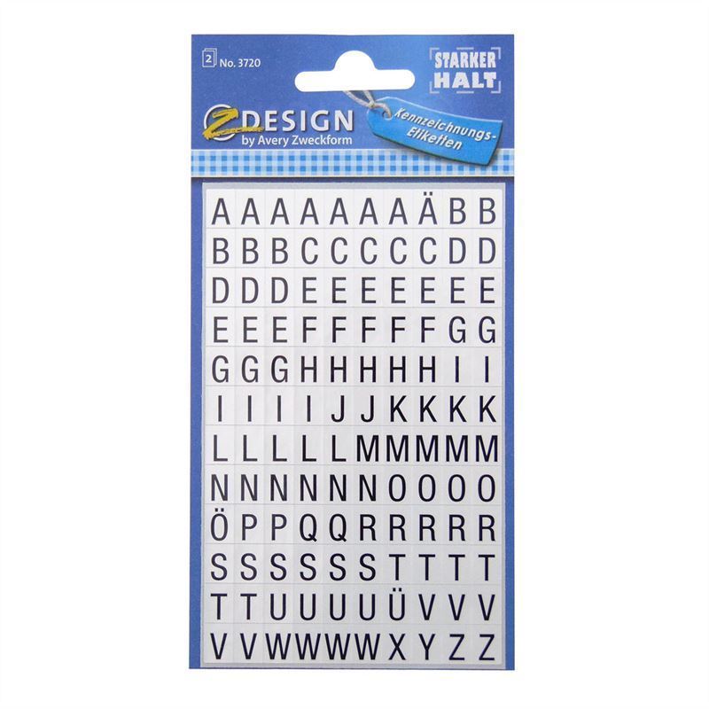 Zweckform kleebis „Tähestik“, plastik, must Zweckform kleebis „Tähestik“, plastik, must