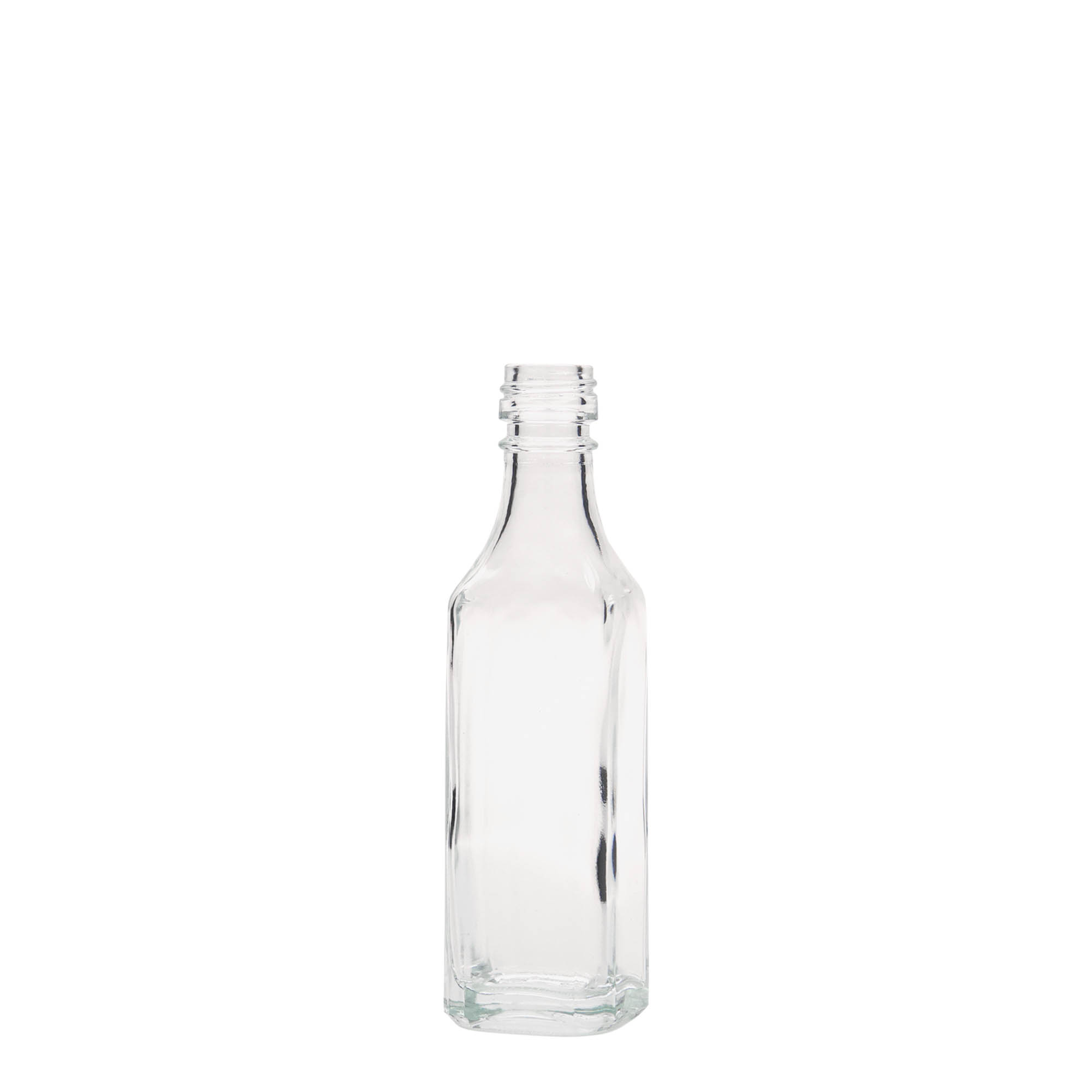50 ml klaaspudel 'Siena', ruudukujuline, ava: PP 18