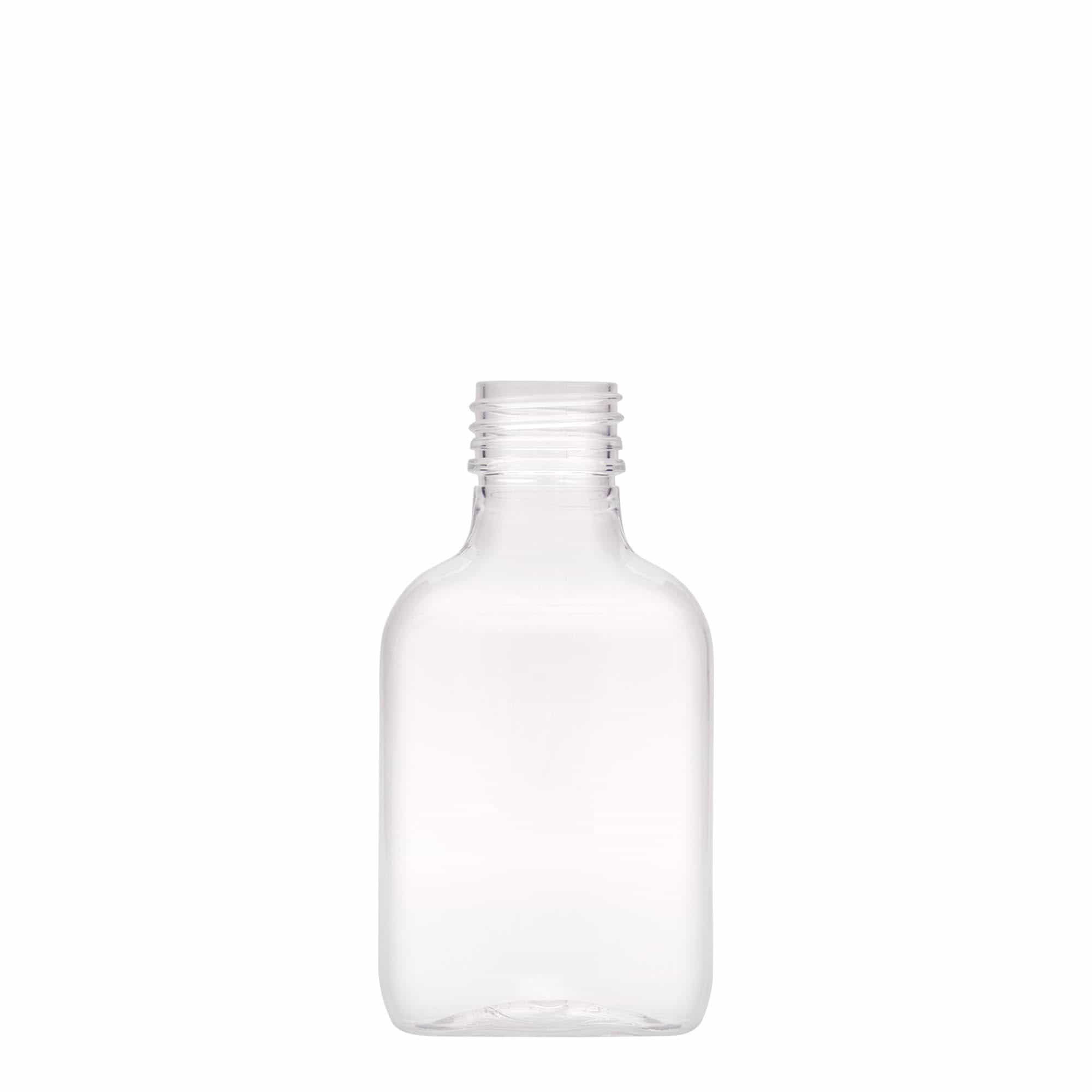 100 ml taskupudel, ovaalne, PET-plast, sulgur: PP 28 100 ml taskupudel, ovaalne, PET-plast, sulgur: PP 28