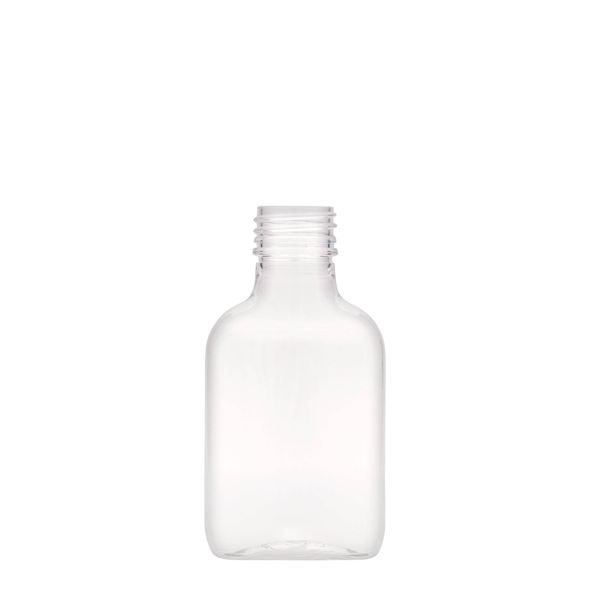 100 ml taskupudel, ovaalne, PET-plast, avale: PP 28