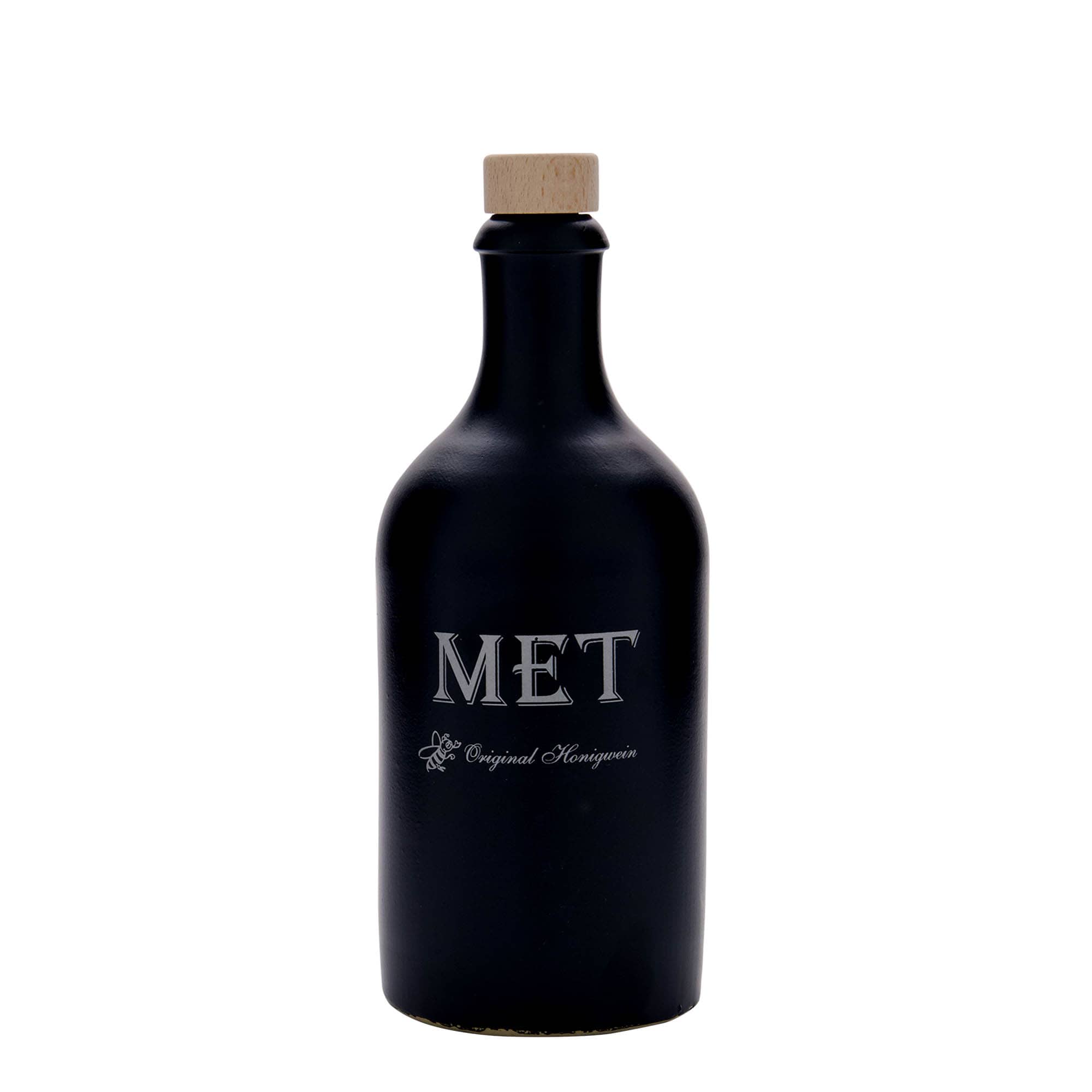 500 ml savipits, motiiv: mesi, keraamiline, must, avale: kork