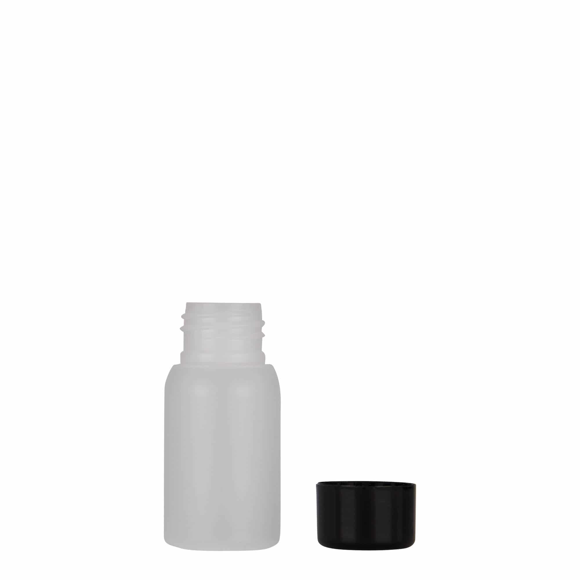 30 ml plastpudel 'Tuffy', HDPE, naturaalne, ava: 24/410