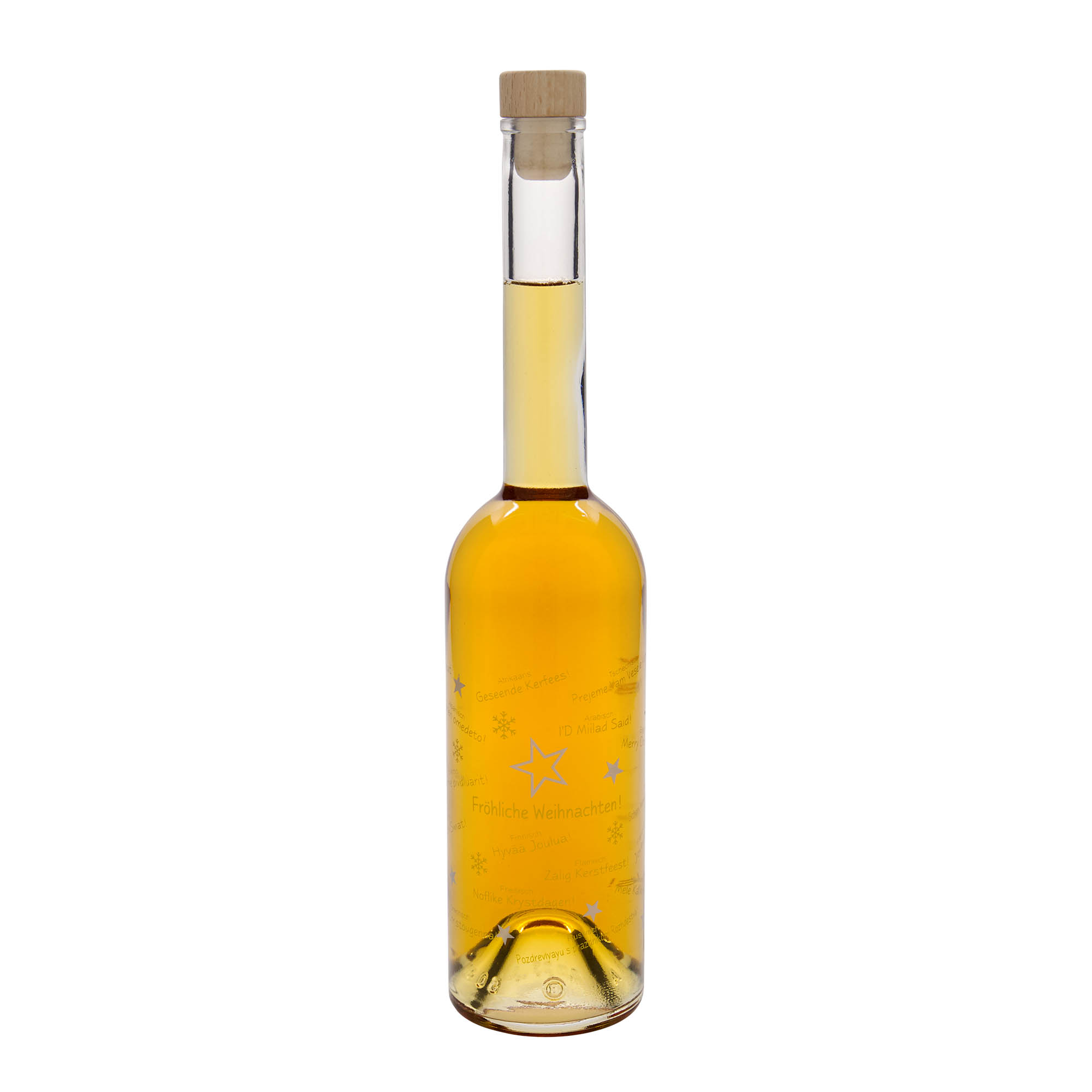 500 ml klaaspudel 'Opera', motiiv: Jõulud maailmas, suuava: kork
