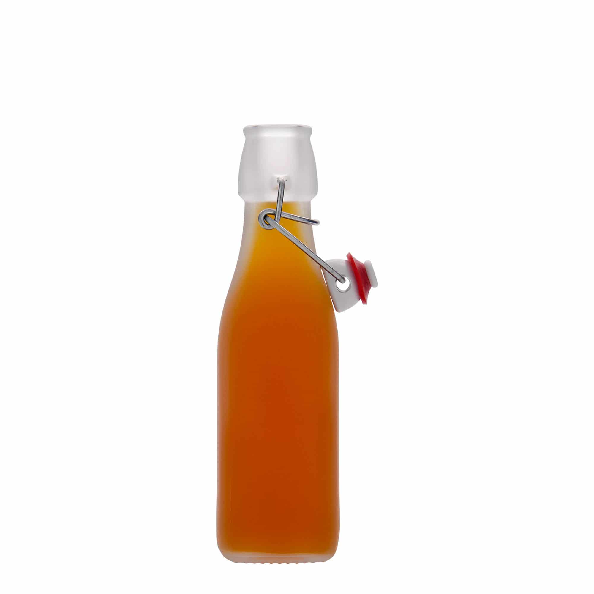 250 ml klaaspudel 'Sving', ruudukujuline, valge, sulgur: traatkork