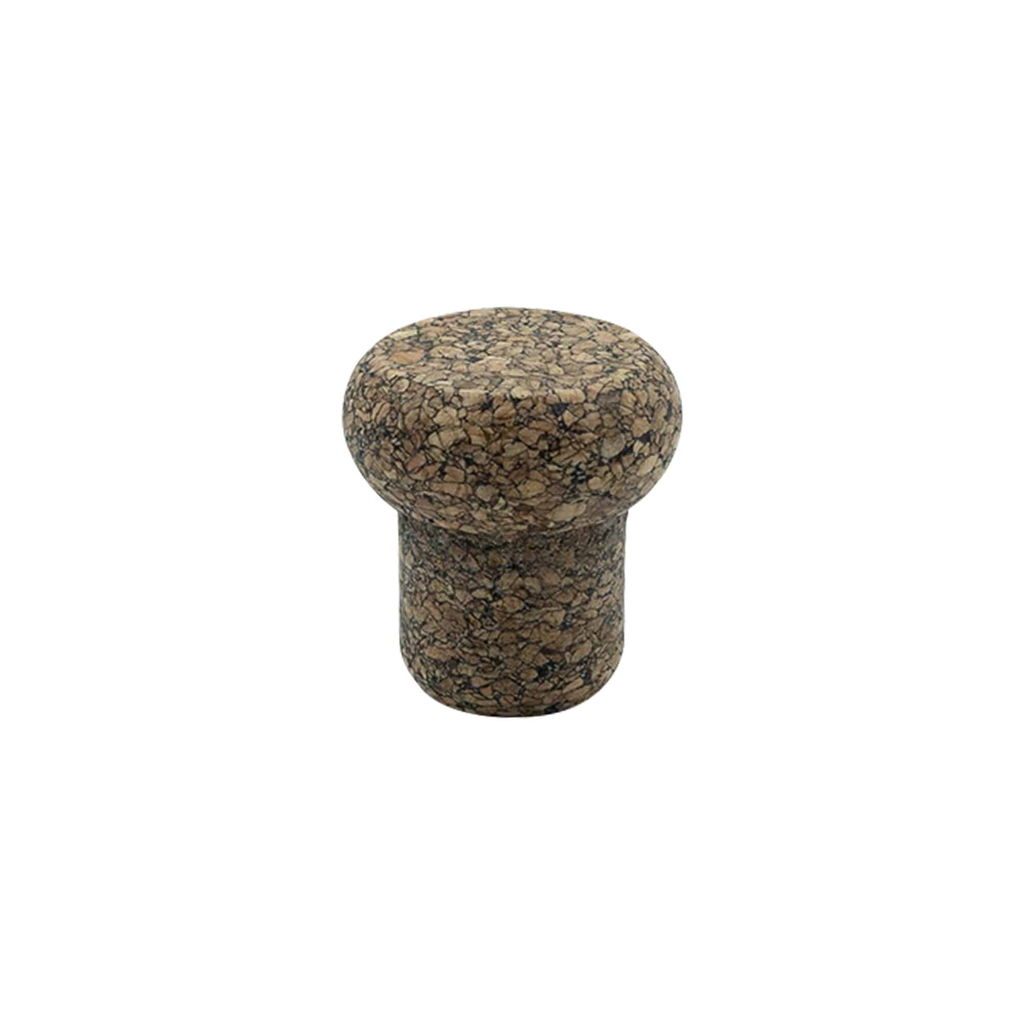 Käepideme kork 'Barrel' 22,5 mm, Corkcoal, suu jaoks: kork