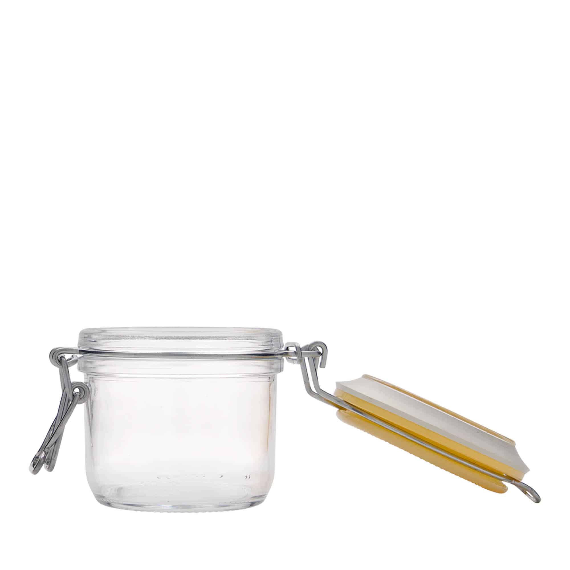 200 ml traatkaanega purk 'Fido', kollane, sulgur: traatkaas