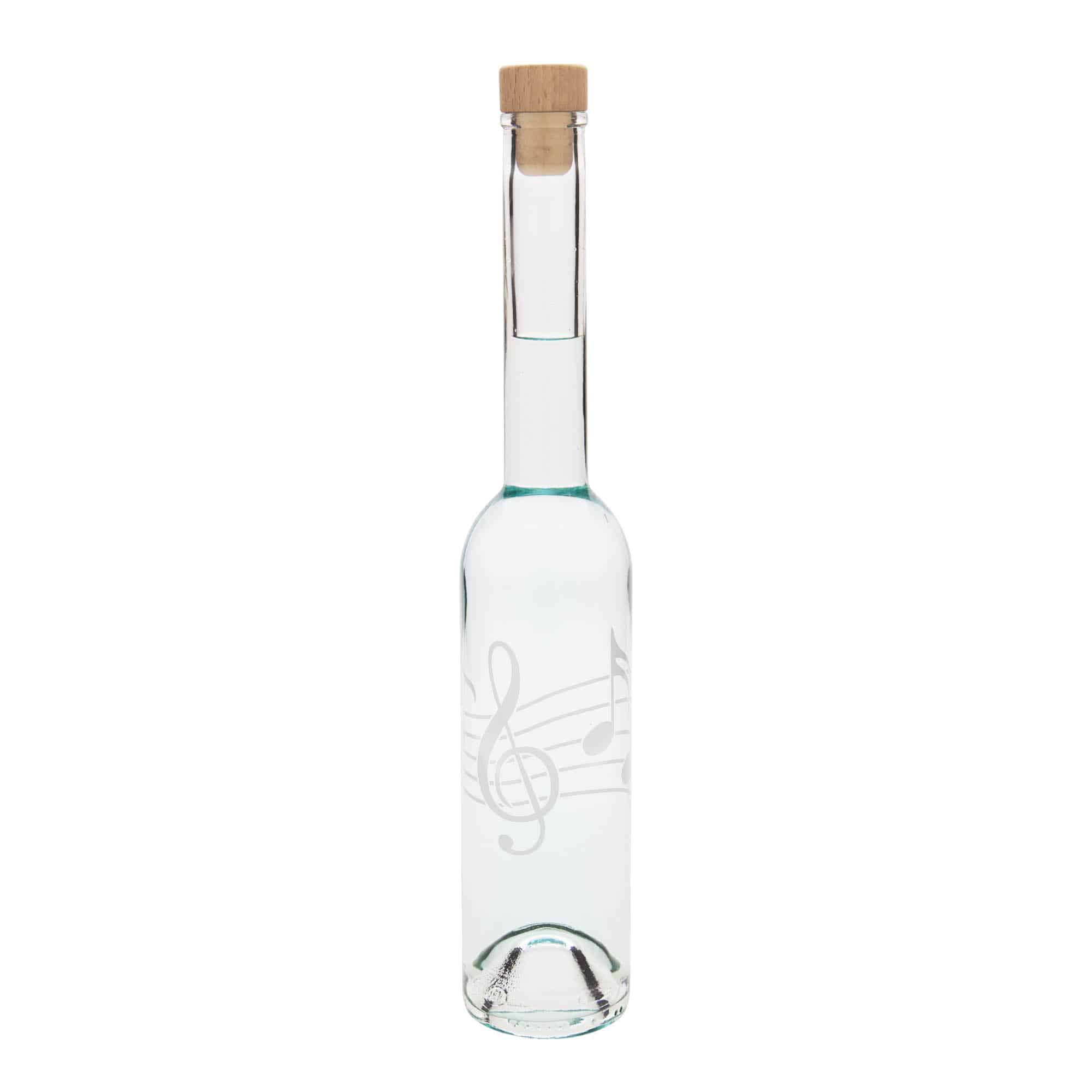 350 ml klaaspudel 'Opera', motiiv: noodid, sulgur: kork