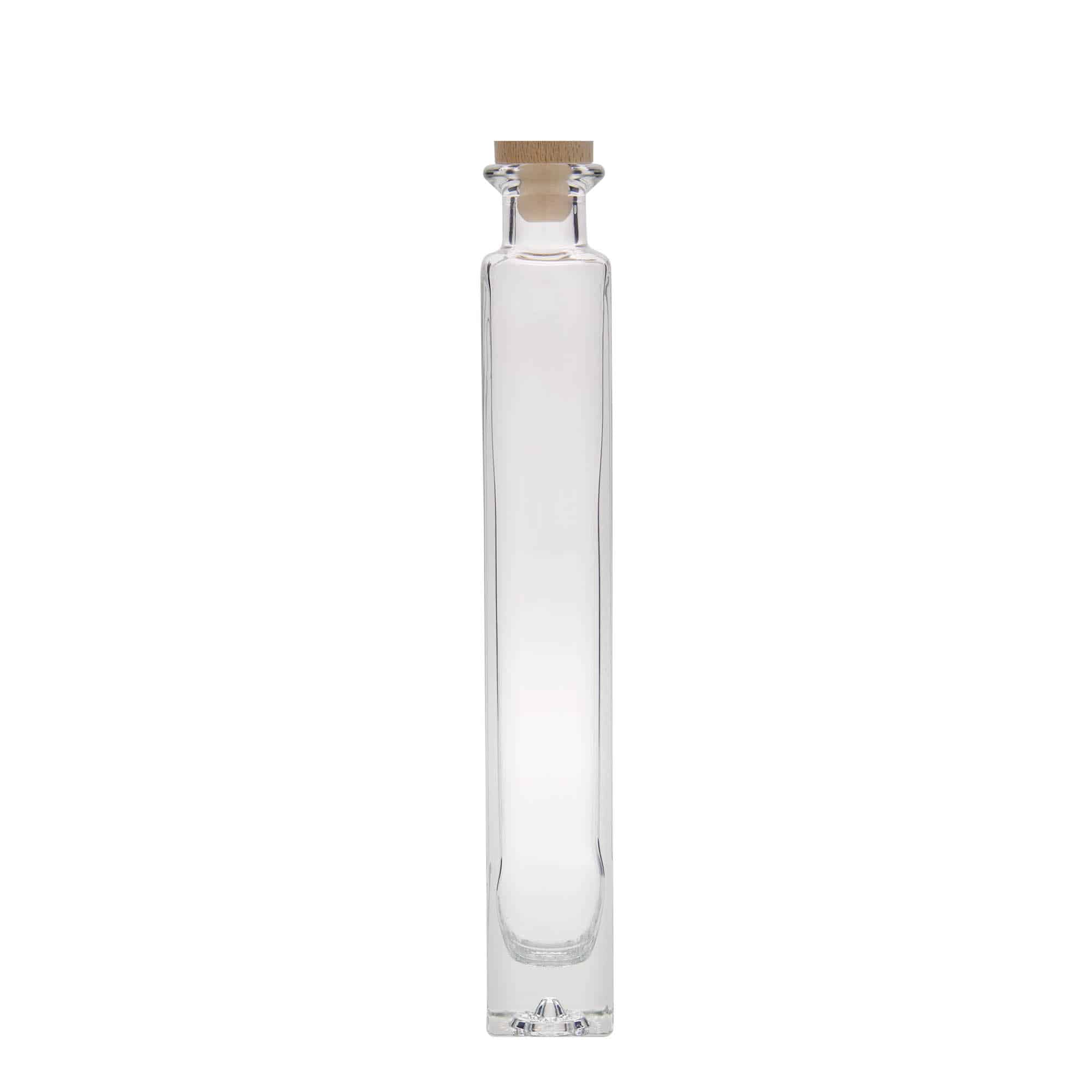200 ml klaaspudel 'Tommy', ruudukujuline, sulgur: kork