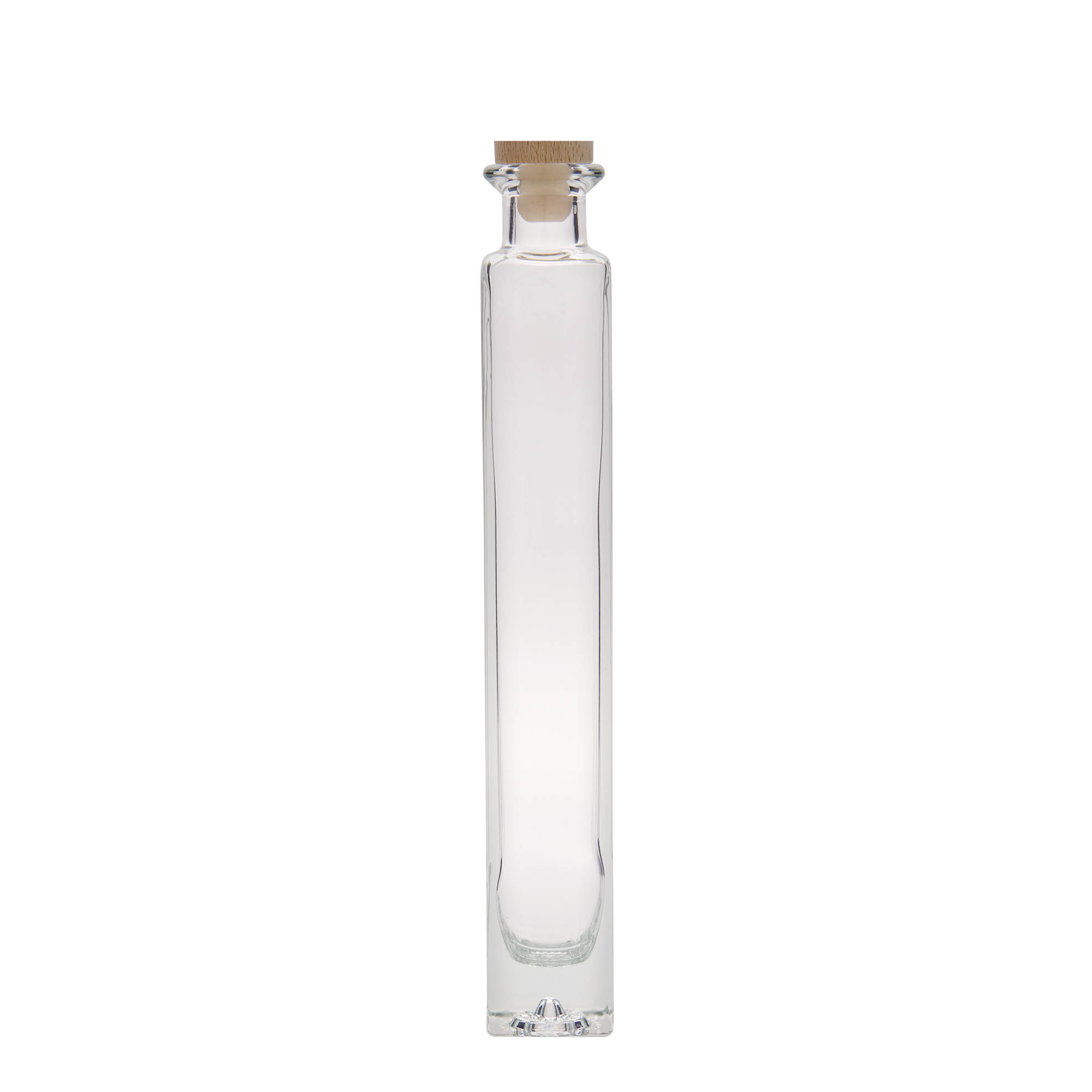 200 ml klaaspudel 'Tommy', ruudukujuline, sulgur: kork