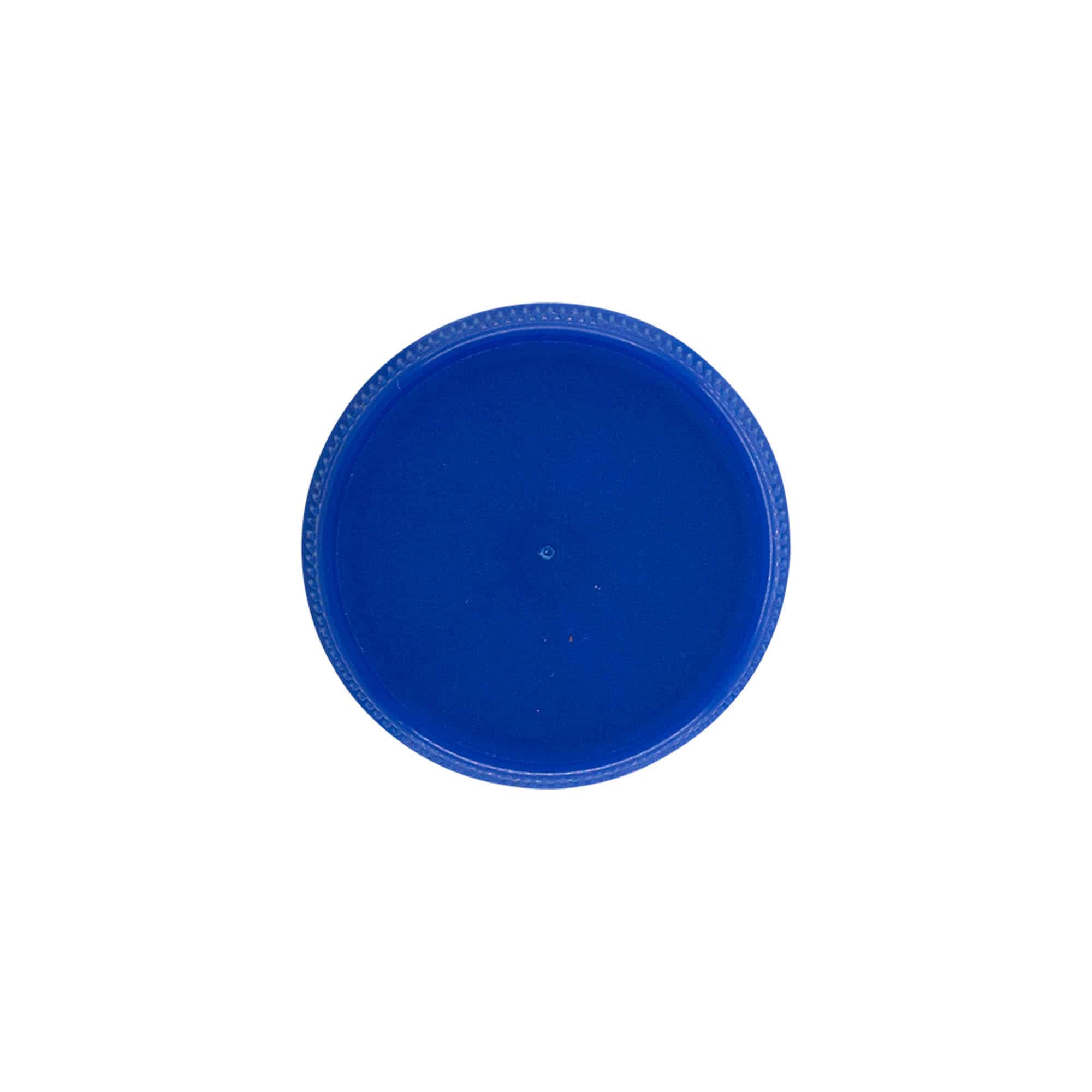 Keeratav kork kahe algusega keermega, PE-plast, sinine, sulguri tüüp: PET 38 mm